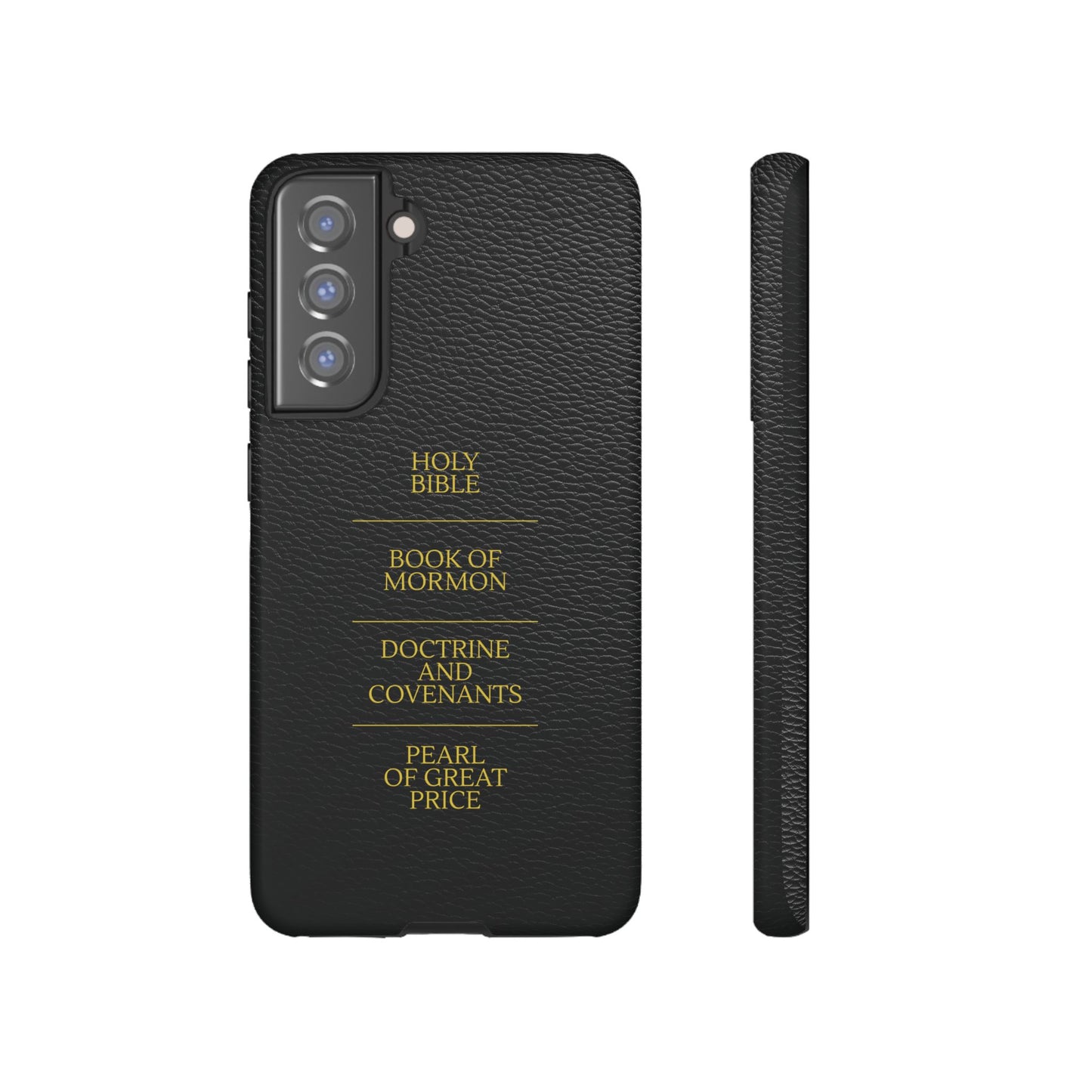 LDS Scriptures Black Leather Quad Magnetic Phone Case – iPhone, Android