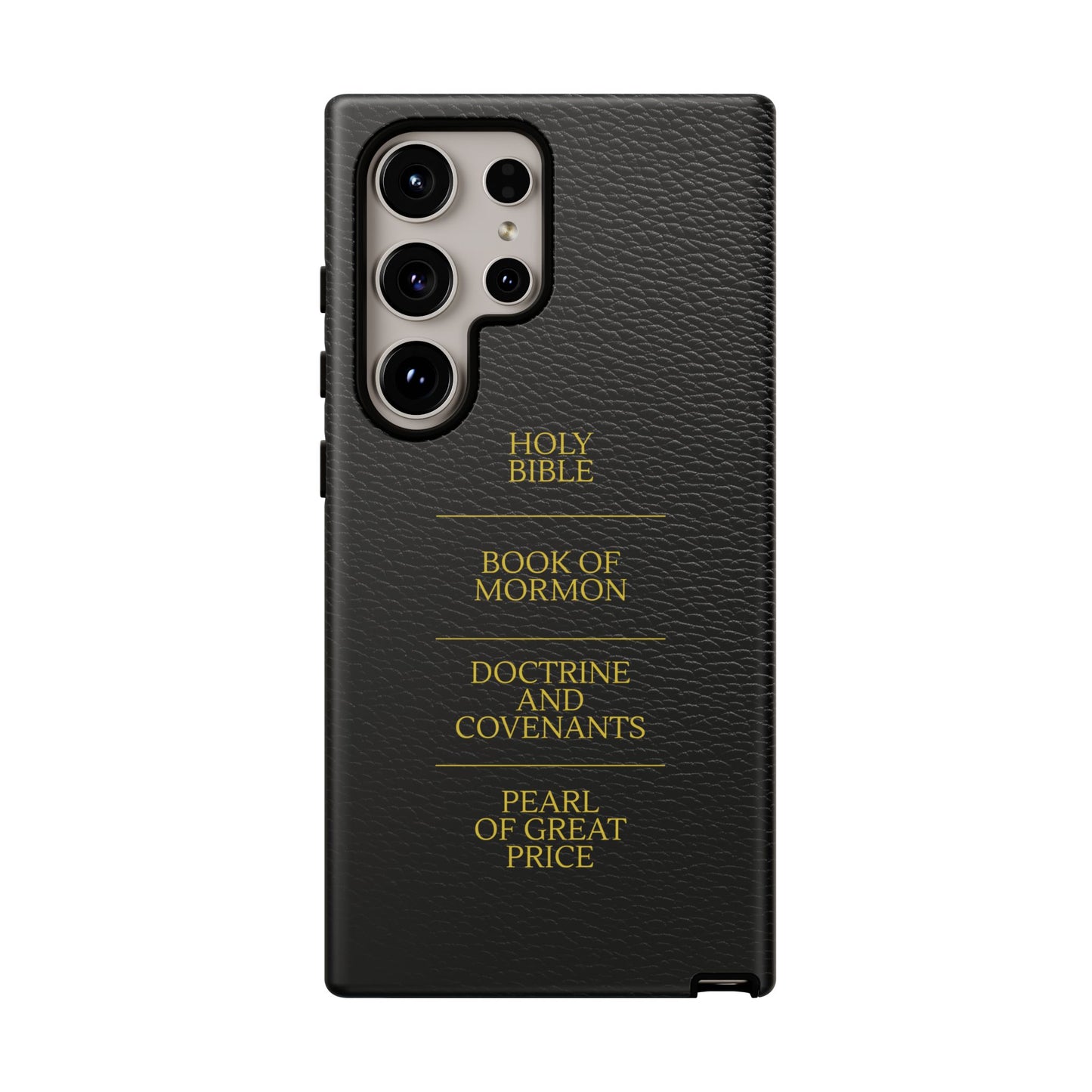 LDS Scriptures Black Leather Quad Magnetic Phone Case – iPhone, Android