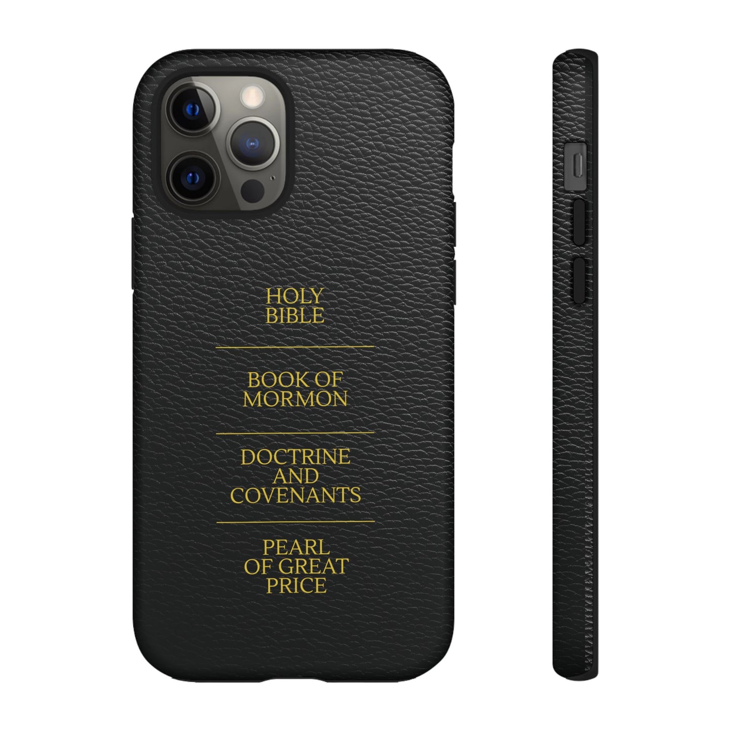 LDS Scriptures Black Leather Quad Magnetic Phone Case – iPhone, Android