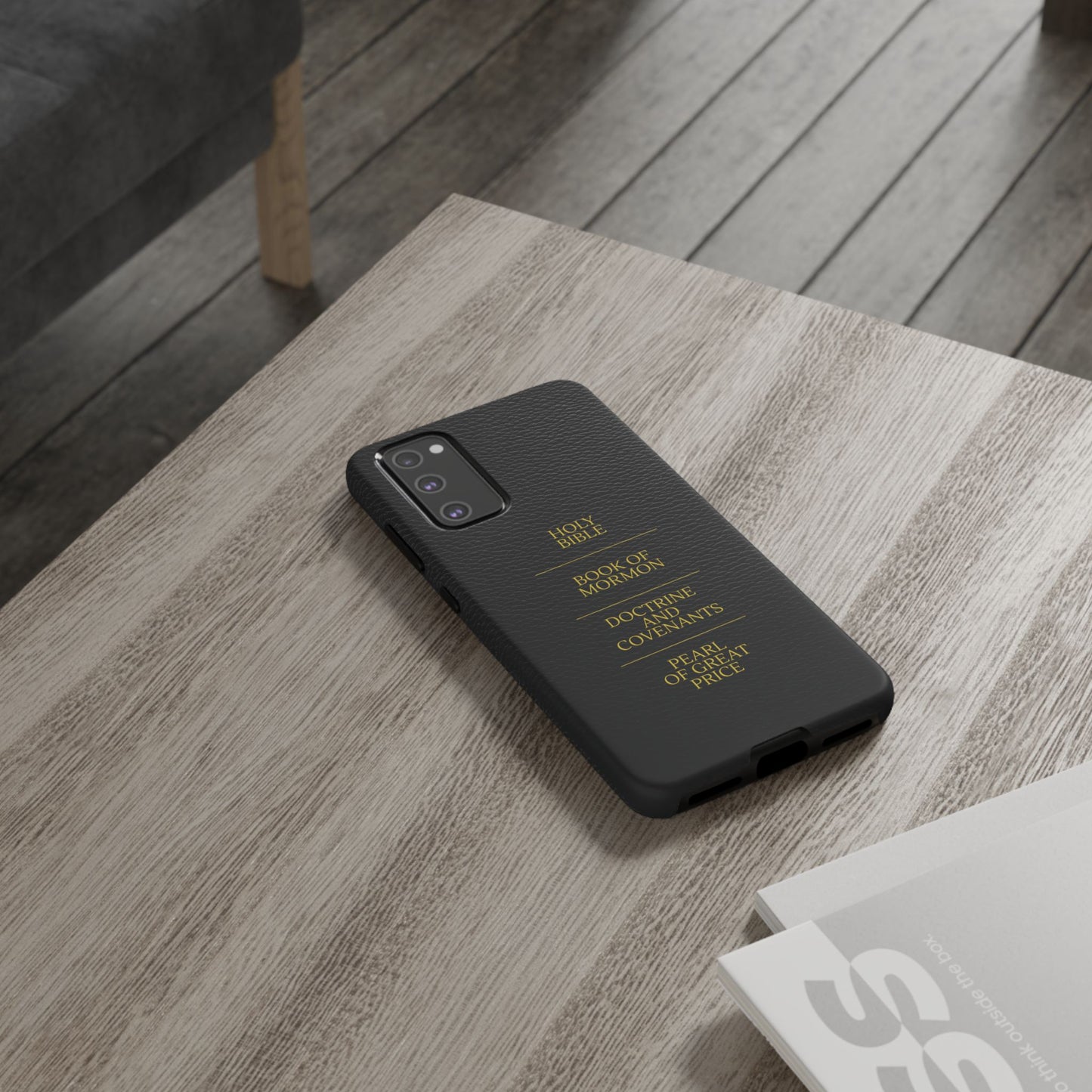 LDS Scriptures Black Leather Quad Magnetic Phone Case – iPhone, Android