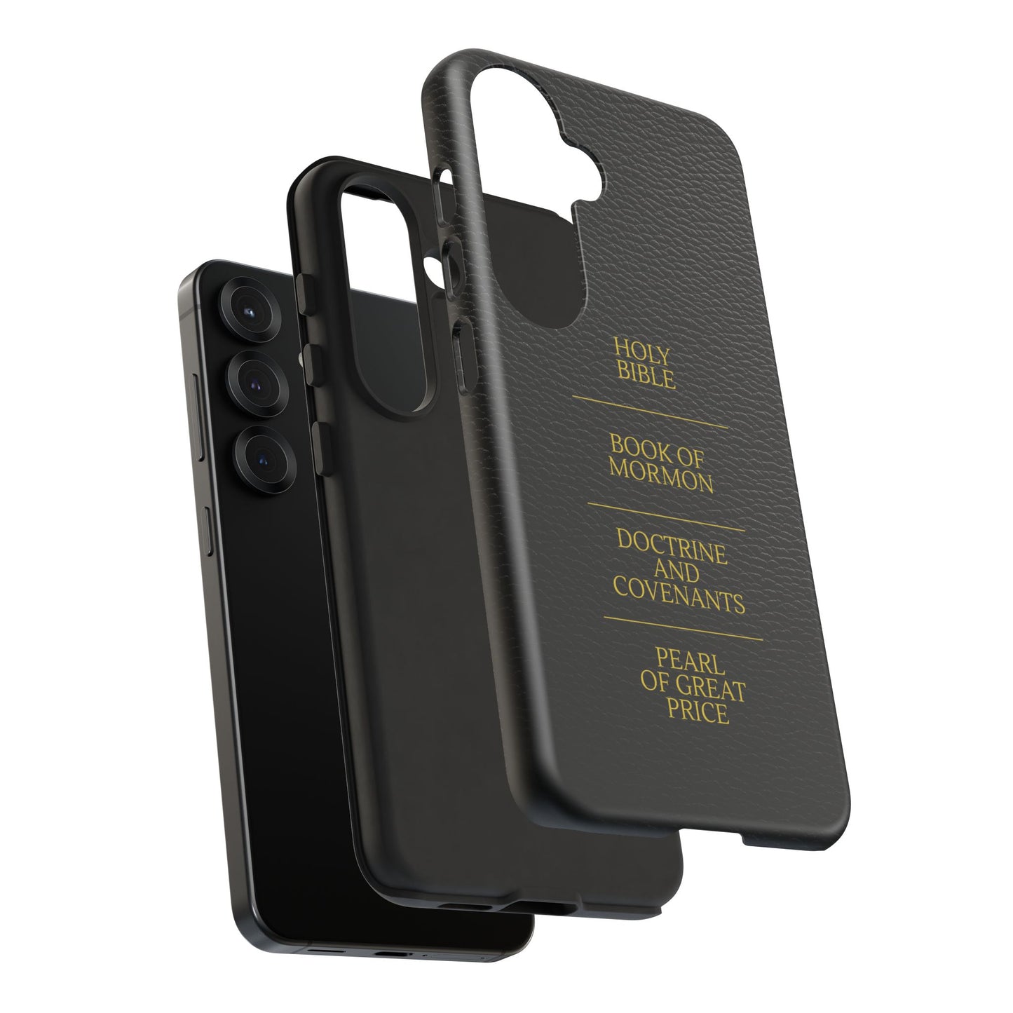LDS Scriptures Black Leather Quad Magnetic Phone Case – iPhone, Android