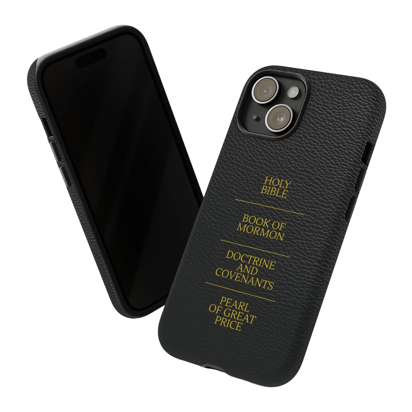 LDS Scriptures Black Leather Quad Magnetic Phone Case – iPhone, Android