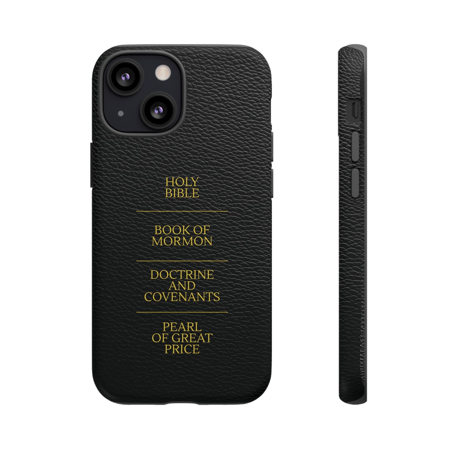 LDS Scriptures Black Leather Quad Magnetic Phone Case – iPhone, Android
