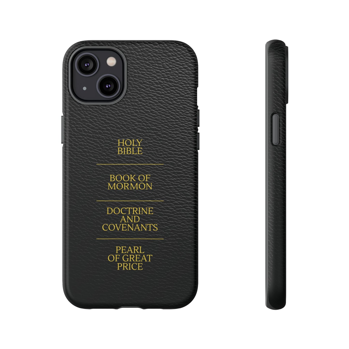 LDS Scriptures Black Leather Quad Magnetic Phone Case – iPhone, Android