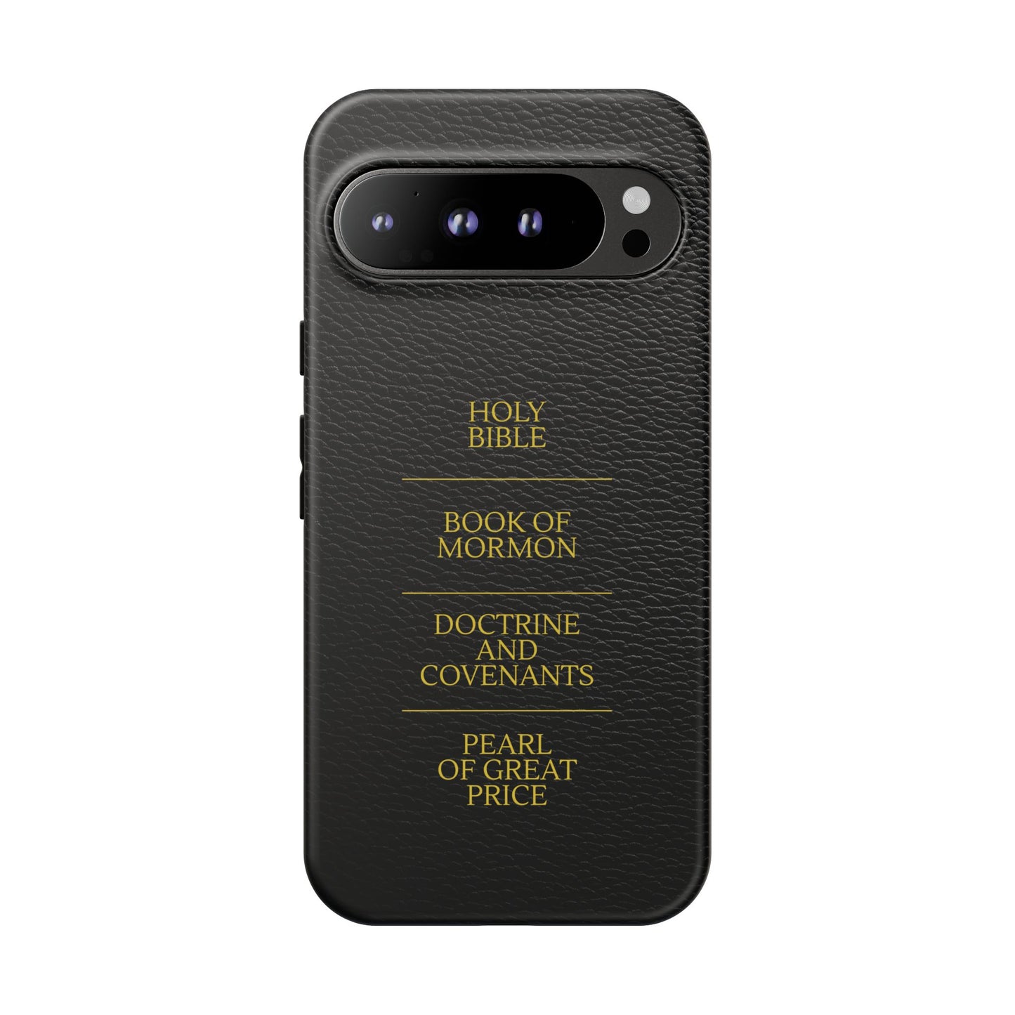 LDS Scriptures Black Leather Quad Magnetic Phone Case – iPhone, Android
