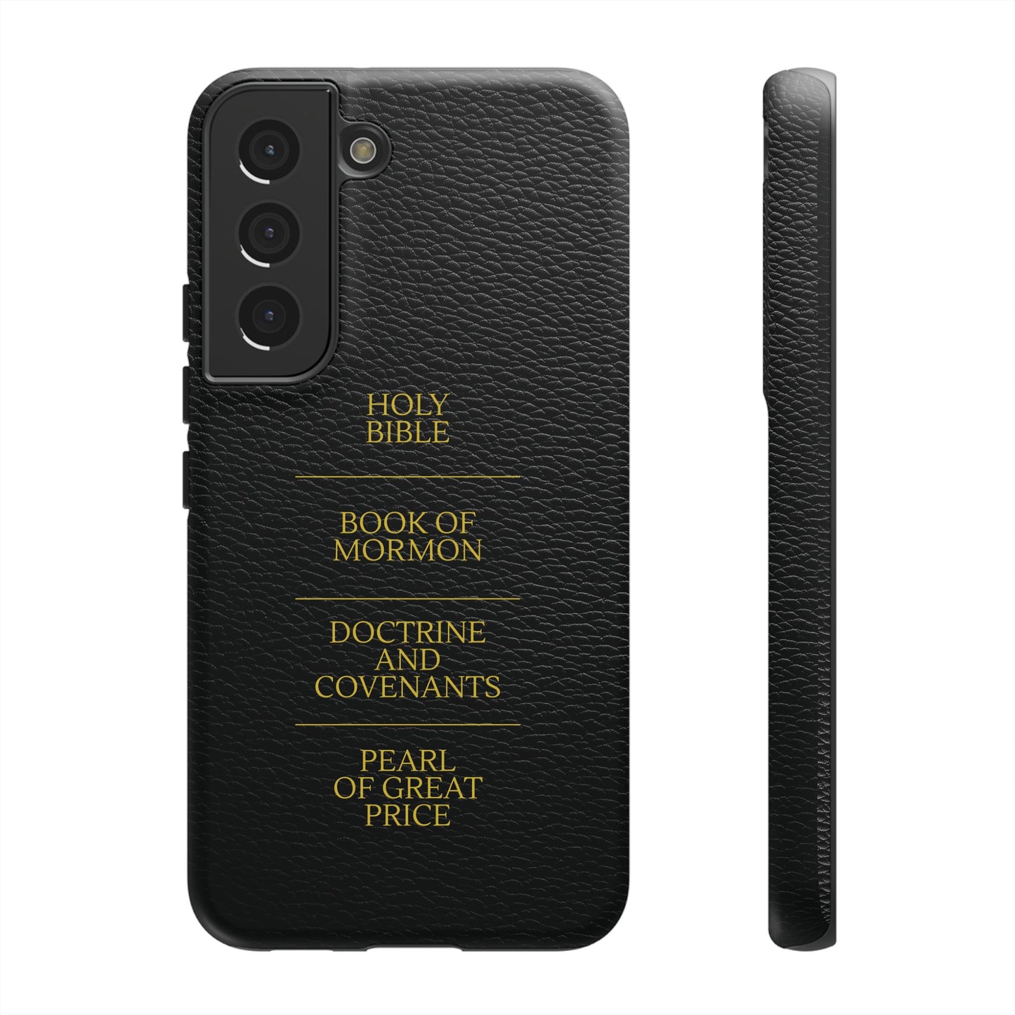 LDS Scriptures Black Leather Quad Magnetic Phone Case – iPhone, Android