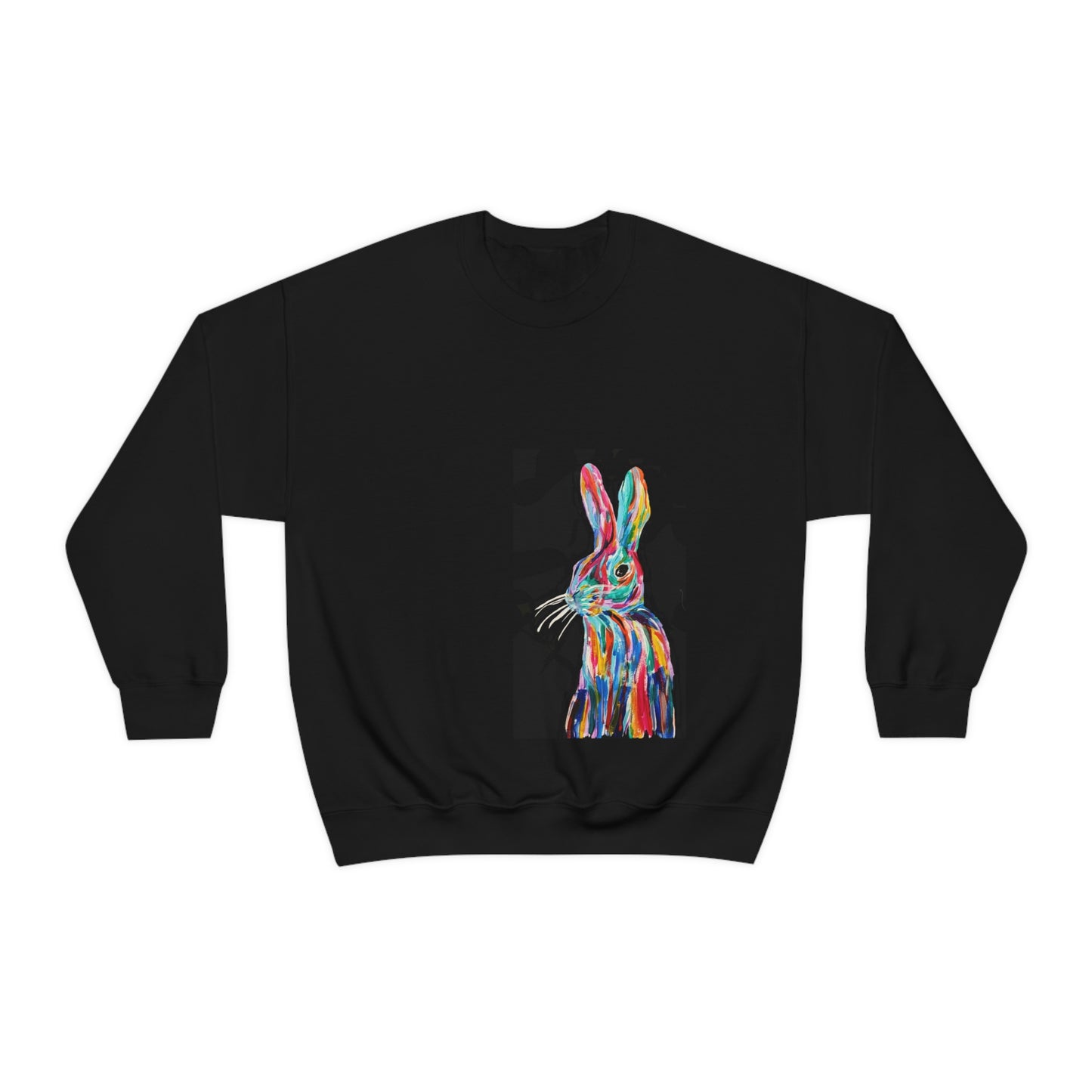 Hand Painted Pop Color Bunny Rabbit Sweatshirt by Madness and Clarity
