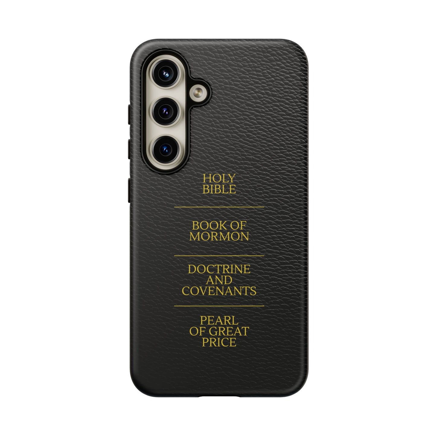 LDS Scriptures Black Leather Quad Magnetic Phone Case – iPhone, Android