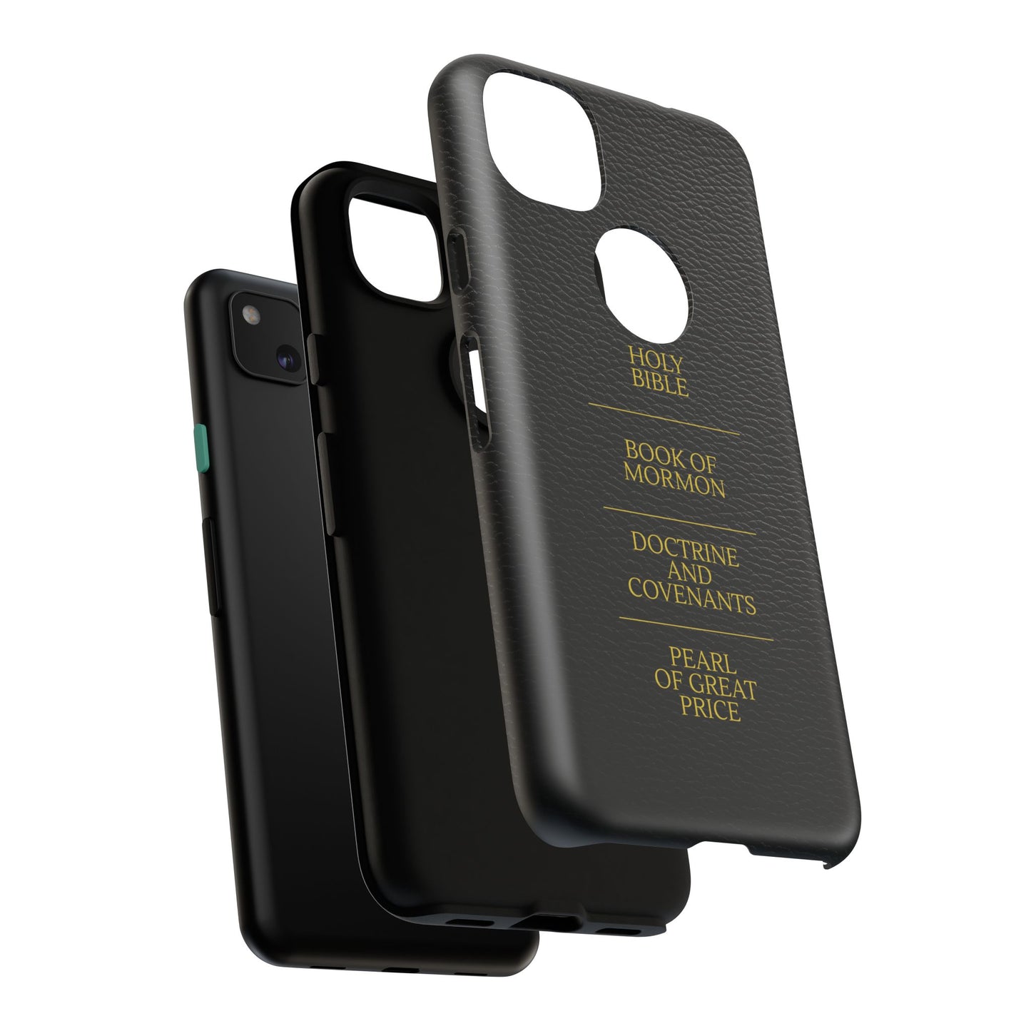 LDS Scriptures Black Leather Quad Magnetic Phone Case – iPhone, Android