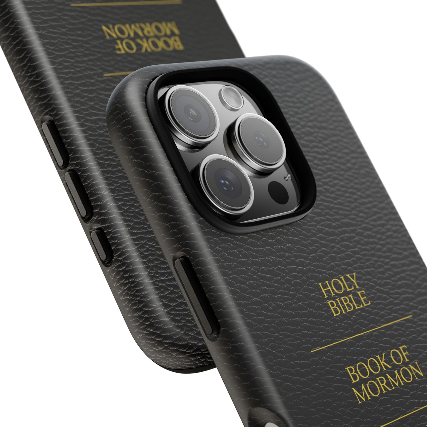 LDS Scriptures Black Leather Quad Magnetic Phone Case – iPhone, Android