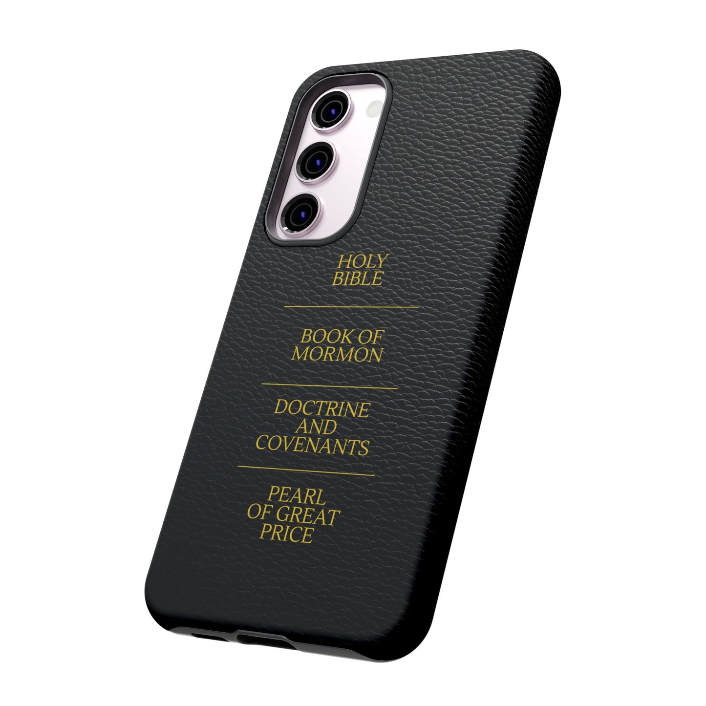 LDS Scriptures Black Leather Quad Magnetic Phone Case – iPhone, Android