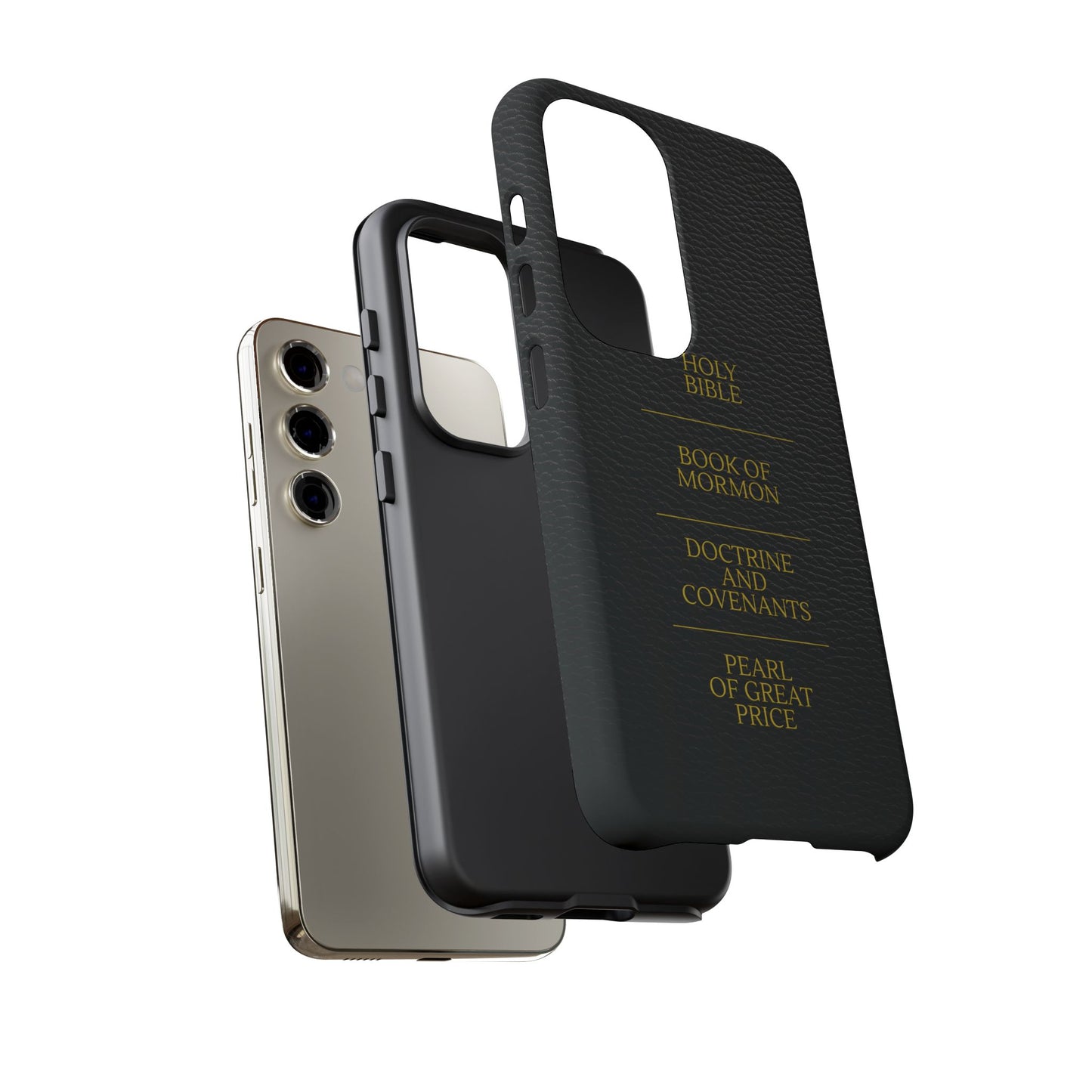 LDS Scriptures Black Leather Quad Magnetic Phone Case – iPhone, Android