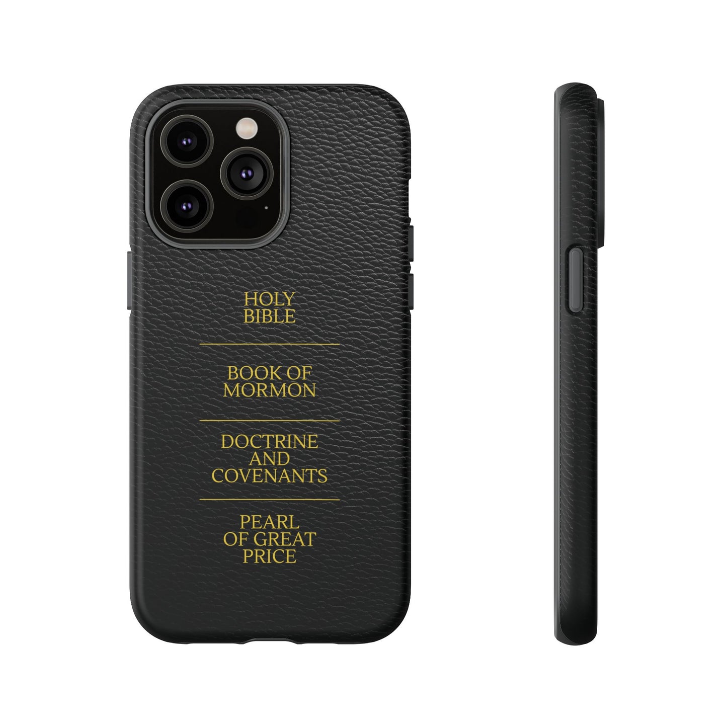 LDS Scriptures Black Leather Quad Magnetic Phone Case – iPhone, Android