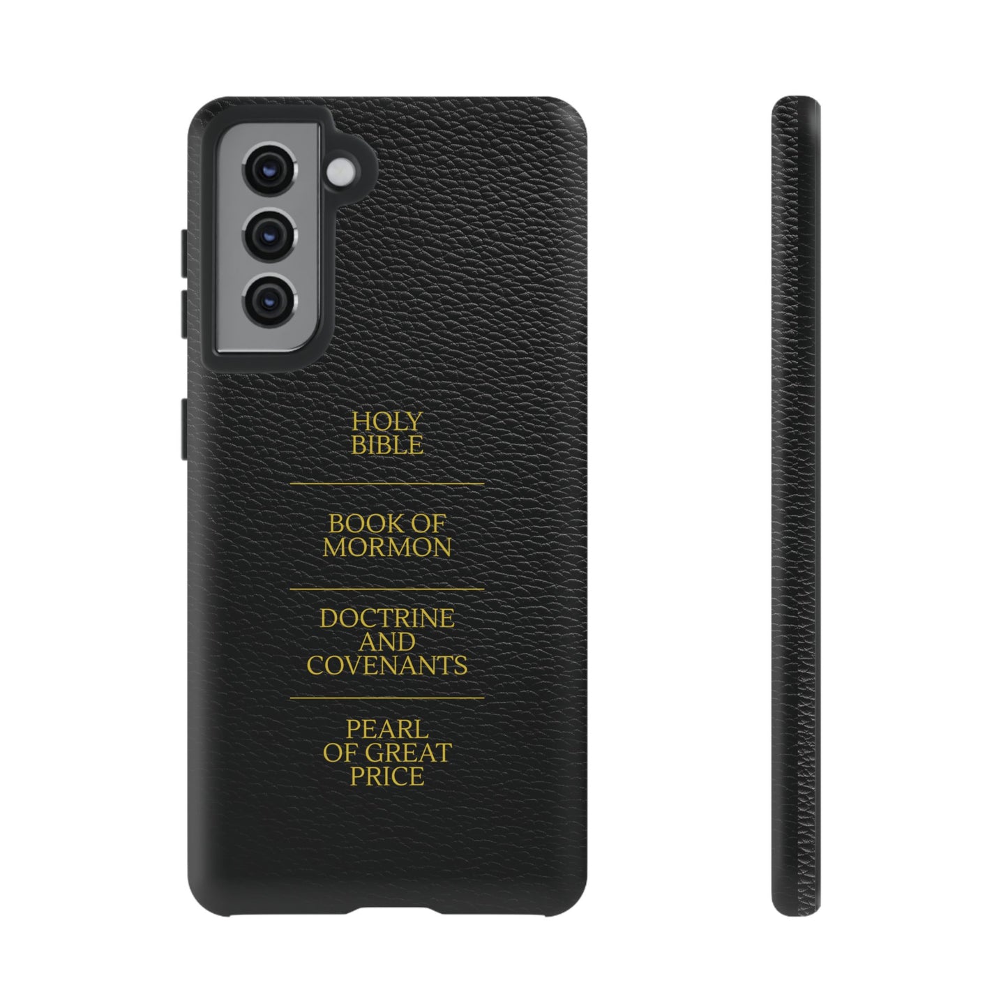 LDS Scriptures Black Leather Quad Magnetic Phone Case – iPhone, Android