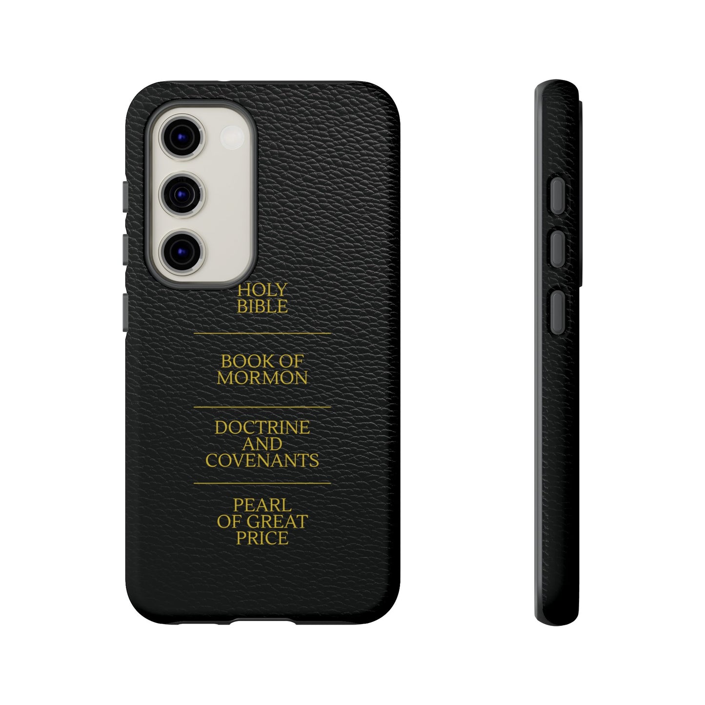 LDS Scriptures Black Leather Quad Magnetic Phone Case – iPhone, Android