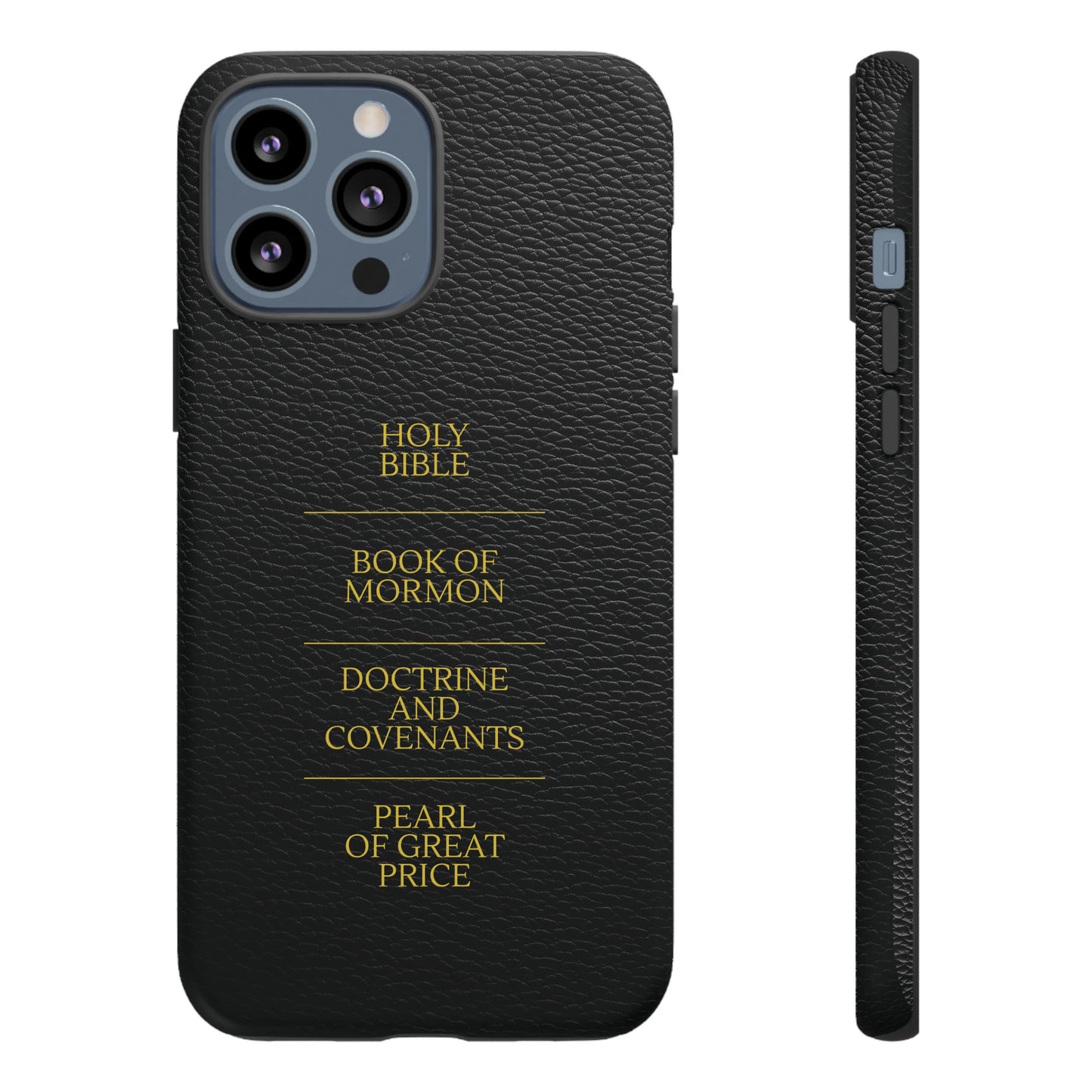 LDS Scriptures Black Leather Quad Magnetic Phone Case – iPhone, Android