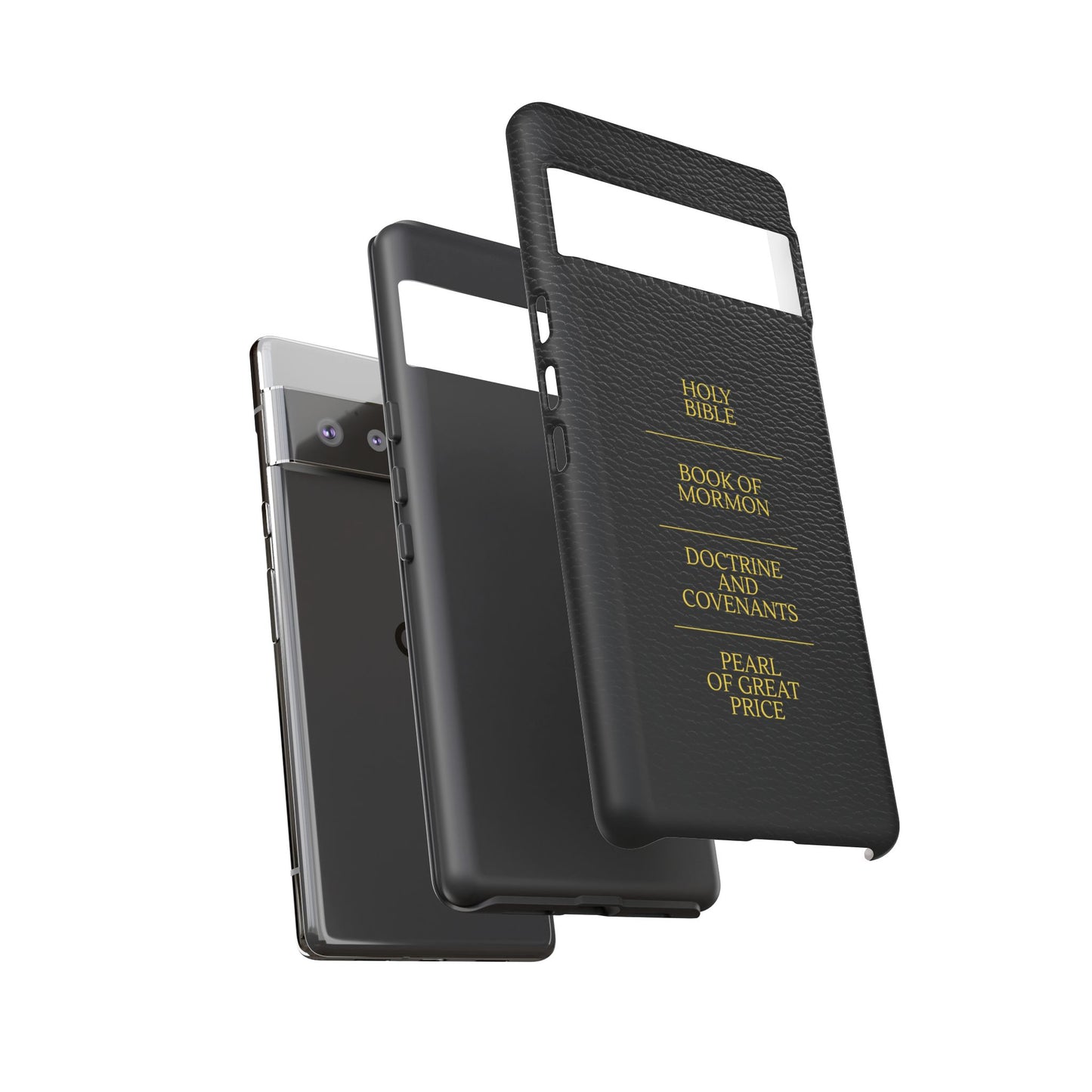 LDS Scriptures Black Leather Quad Magnetic Phone Case – iPhone, Android
