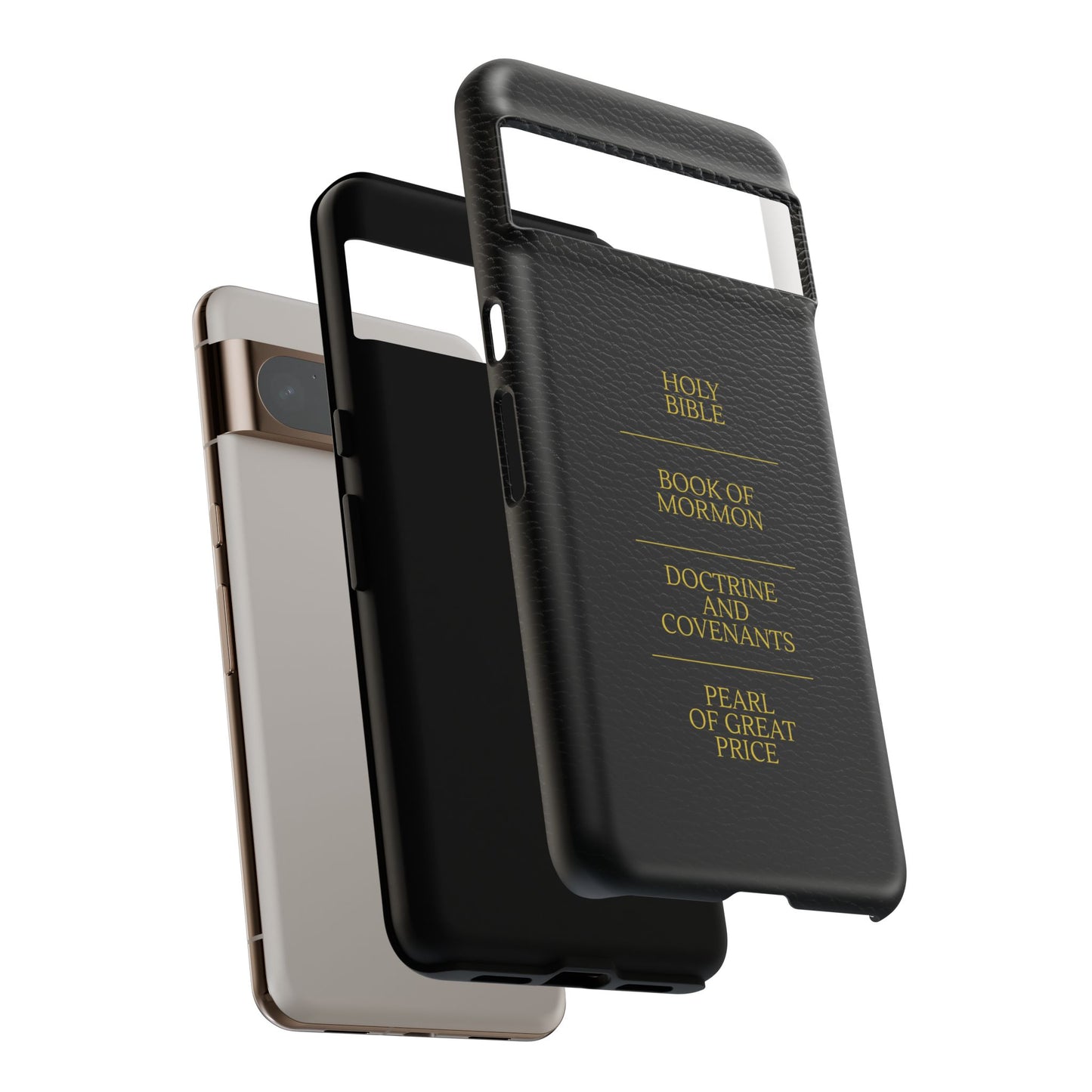 LDS Scriptures Black Leather Quad Magnetic Phone Case – iPhone, Android
