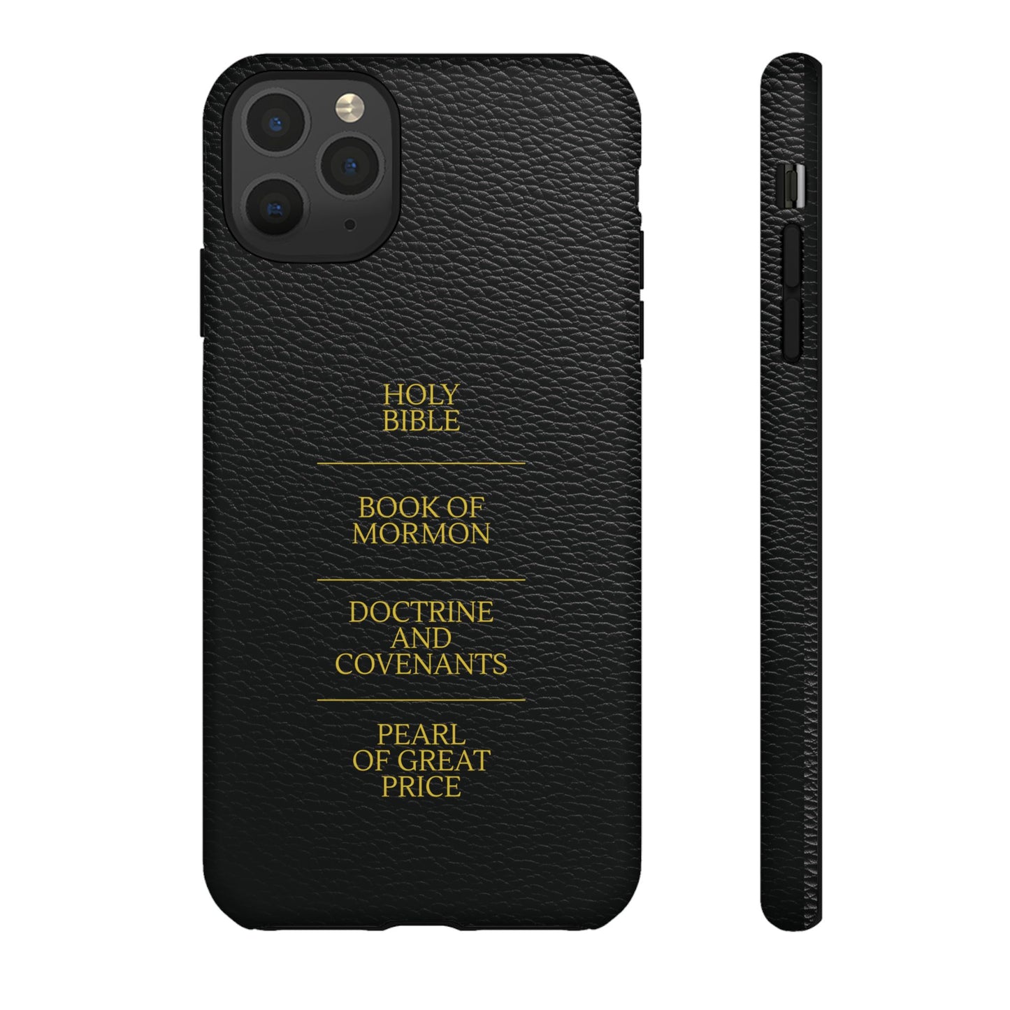 LDS Scriptures Black Leather Quad Magnetic Phone Case – iPhone, Android