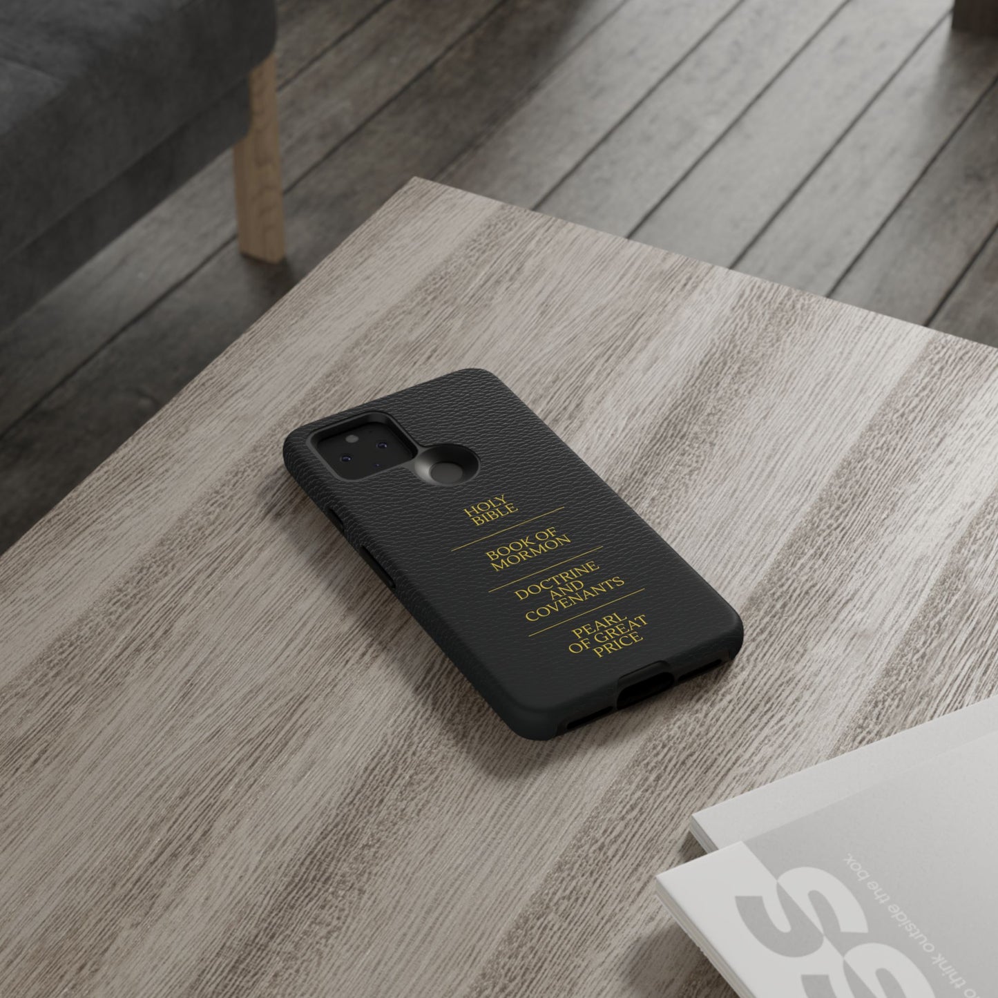 LDS Scriptures Black Leather Quad Magnetic Phone Case – iPhone, Android