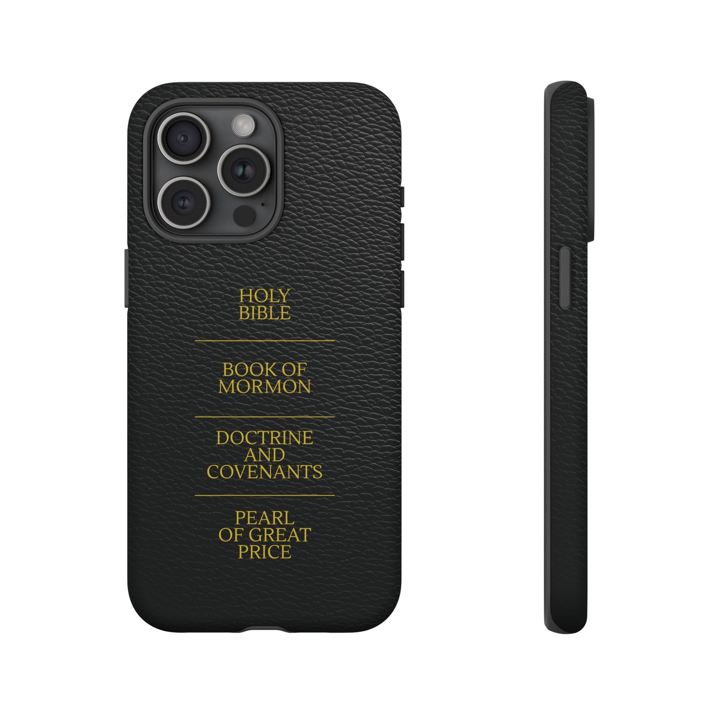 LDS Scriptures Black Leather Quad Magnetic Phone Case – iPhone, Android