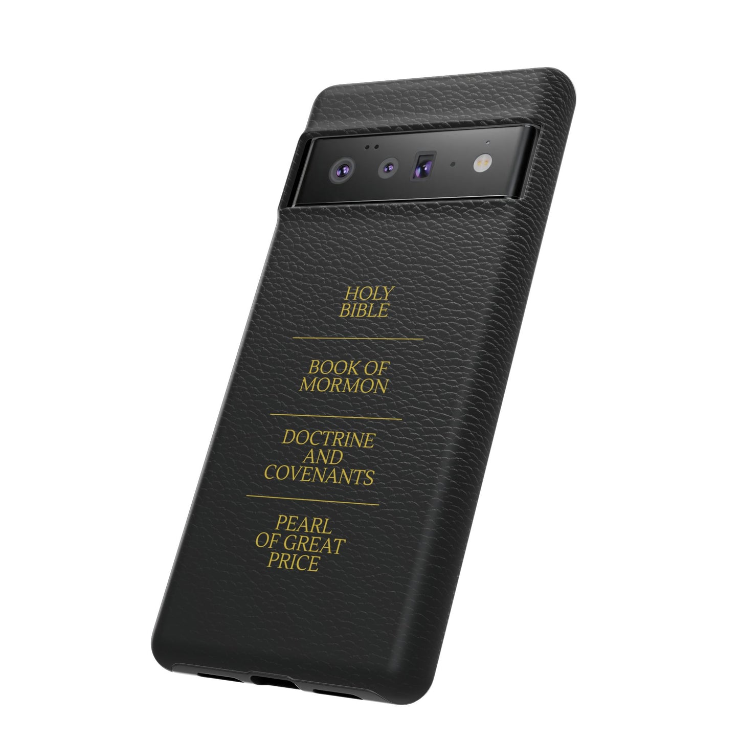 LDS Scriptures Black Leather Quad Magnetic Phone Case – iPhone, Android