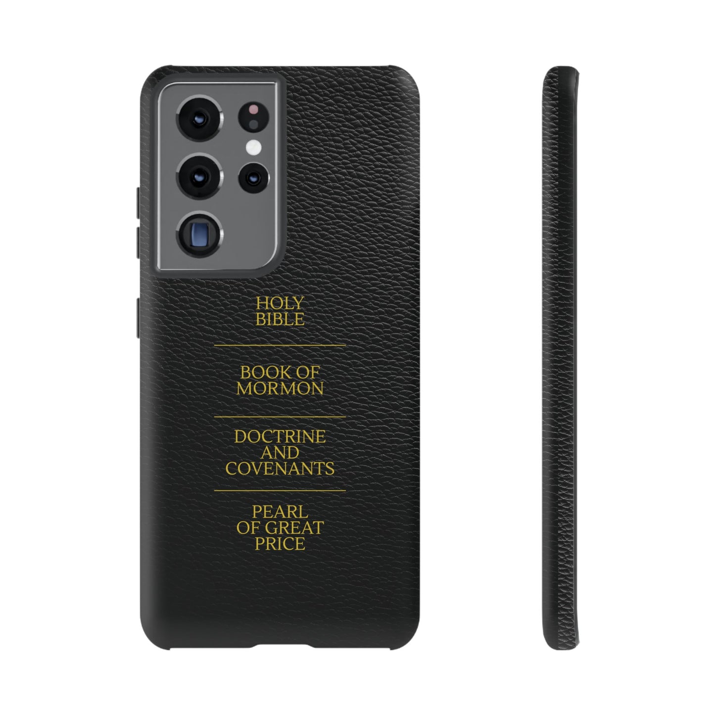 LDS Scriptures Black Leather Quad Magnetic Phone Case – iPhone, Android