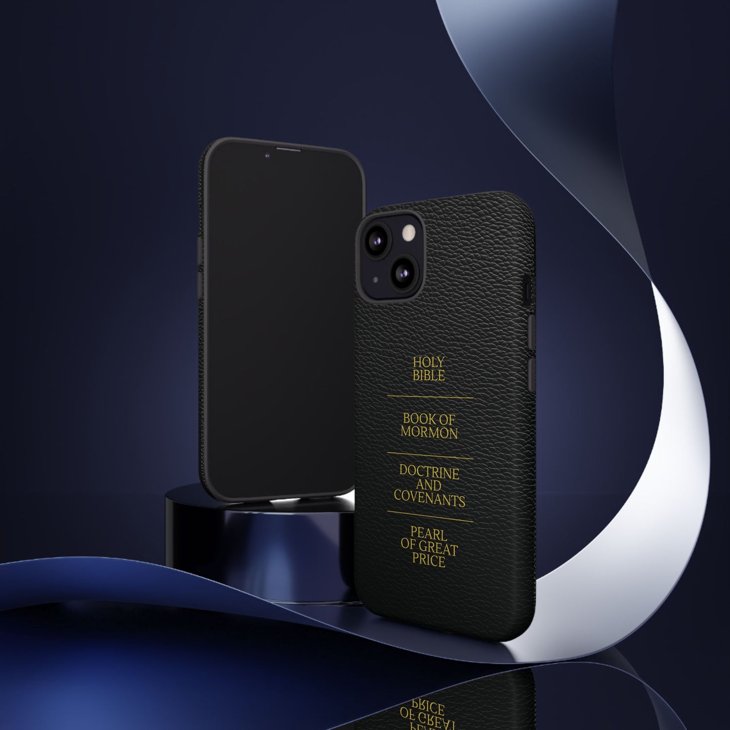 LDS Scriptures Black Leather Quad Magnetic Phone Case – iPhone, Android