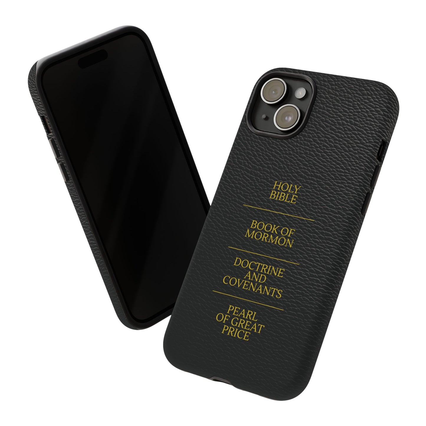 LDS Scriptures Black Leather Quad Magnetic Phone Case – iPhone, Android