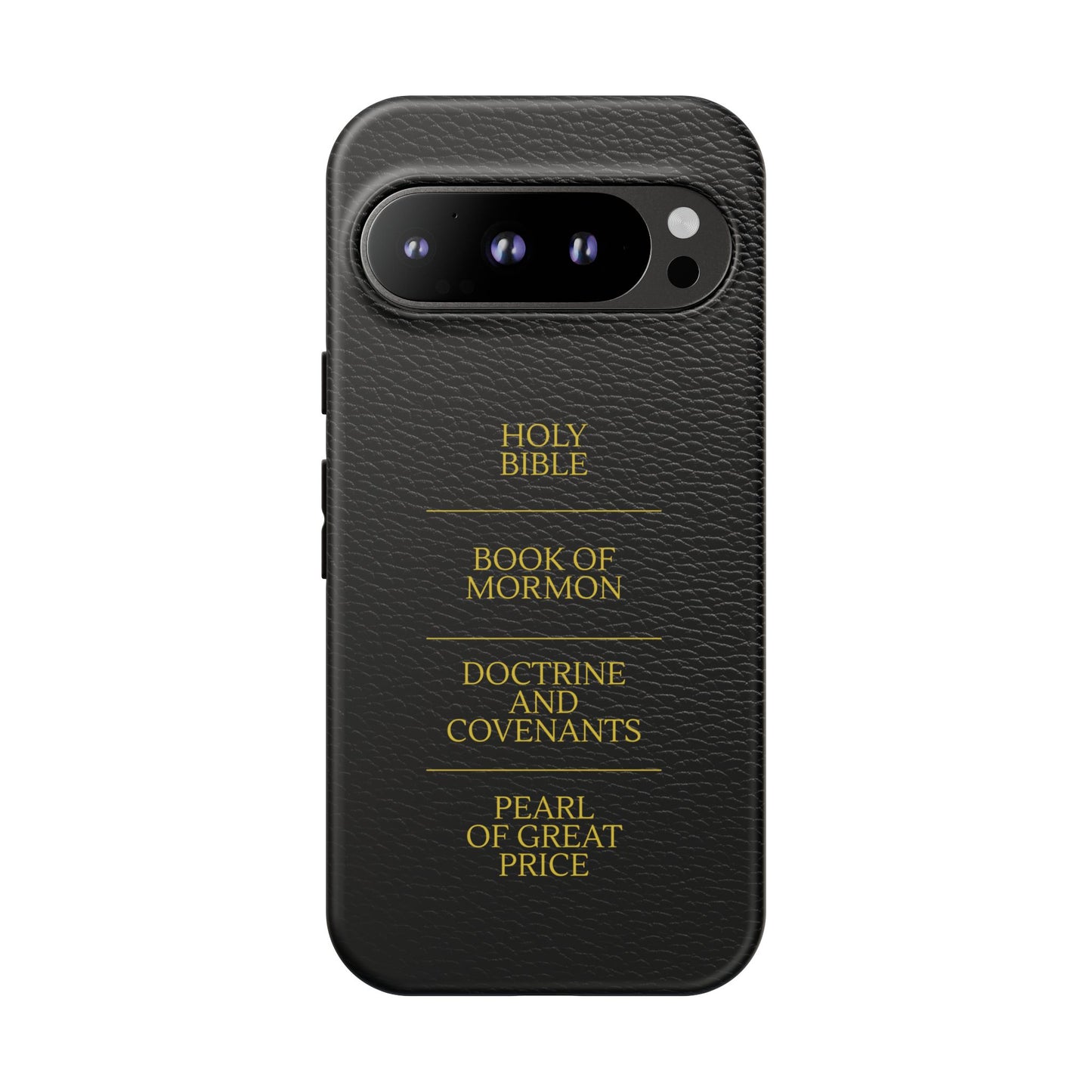 LDS Scriptures Black Leather Quad Magnetic Phone Case – iPhone, Android