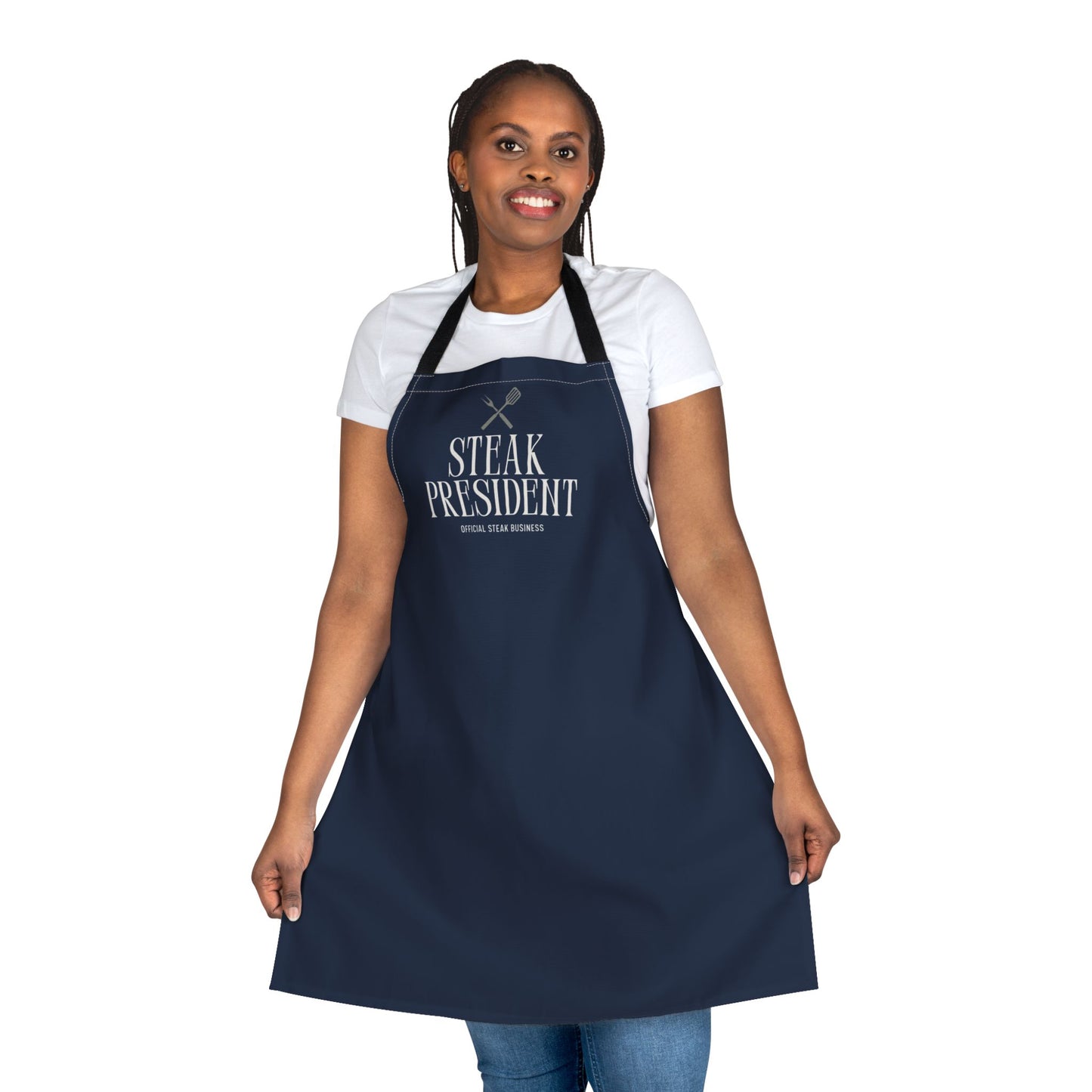 Steak President Cotton Apron – Funny Grilling Chef Barbecue Apron