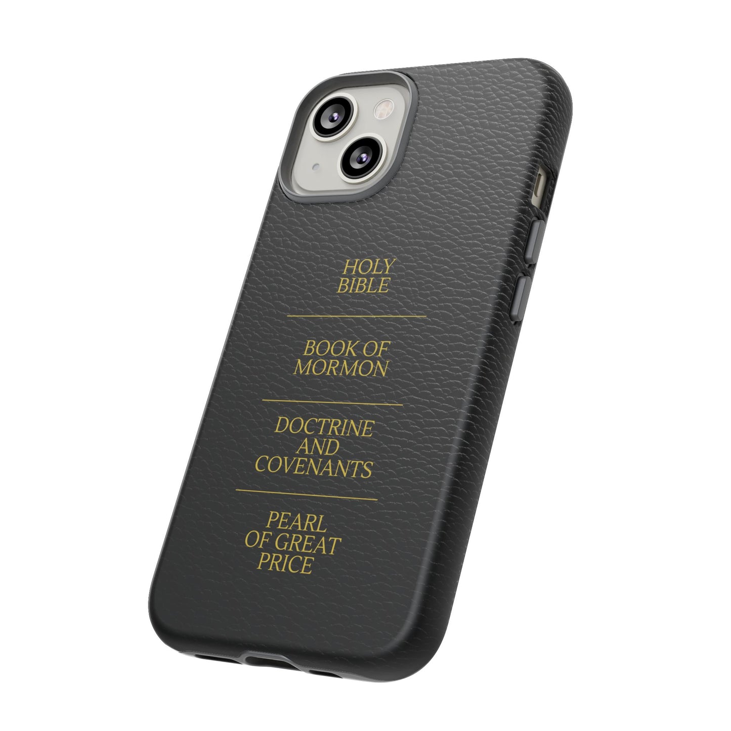 LDS Scriptures Black Leather Quad Magnetic Phone Case – iPhone, Android