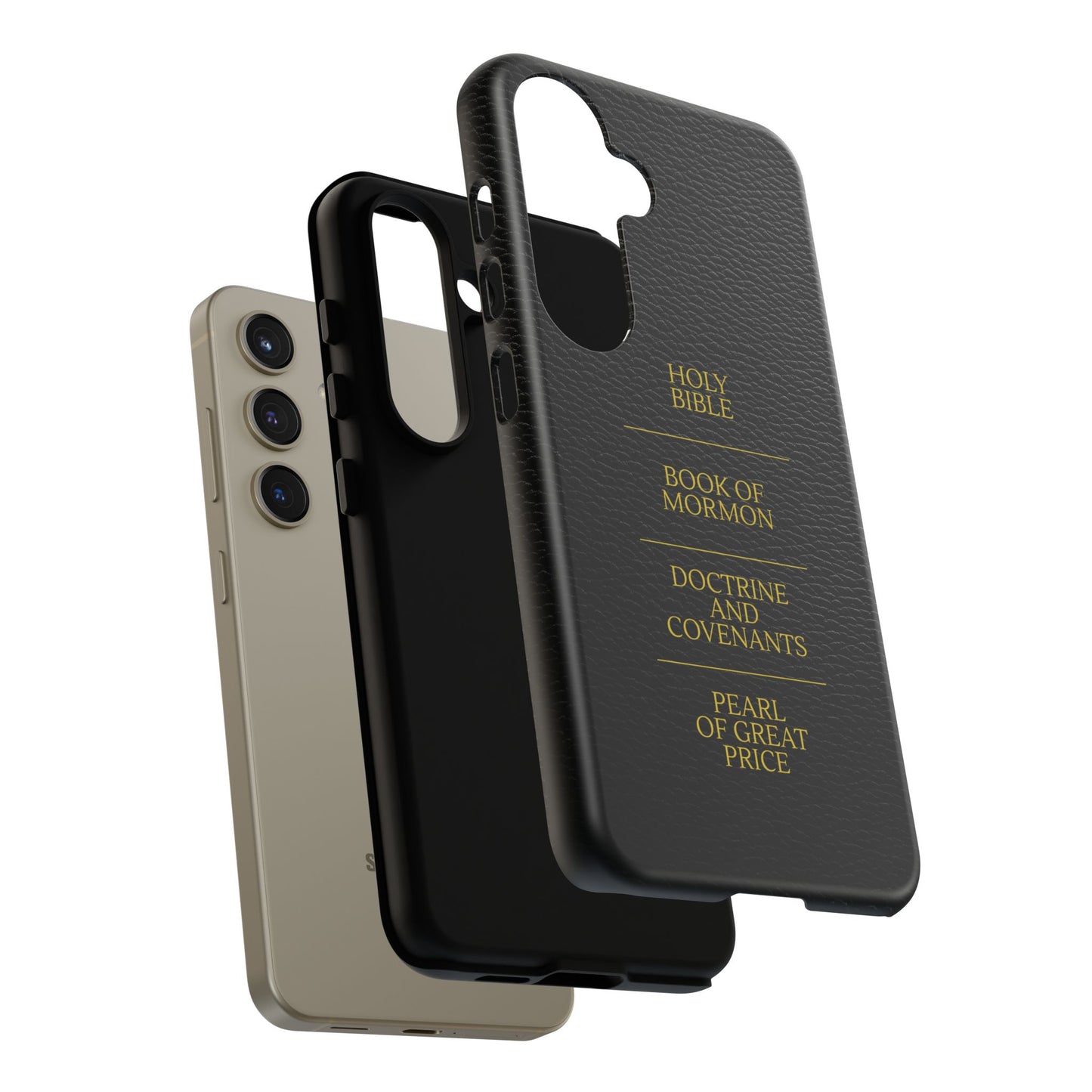 LDS Scriptures Black Leather Quad Magnetic Phone Case – iPhone, Android