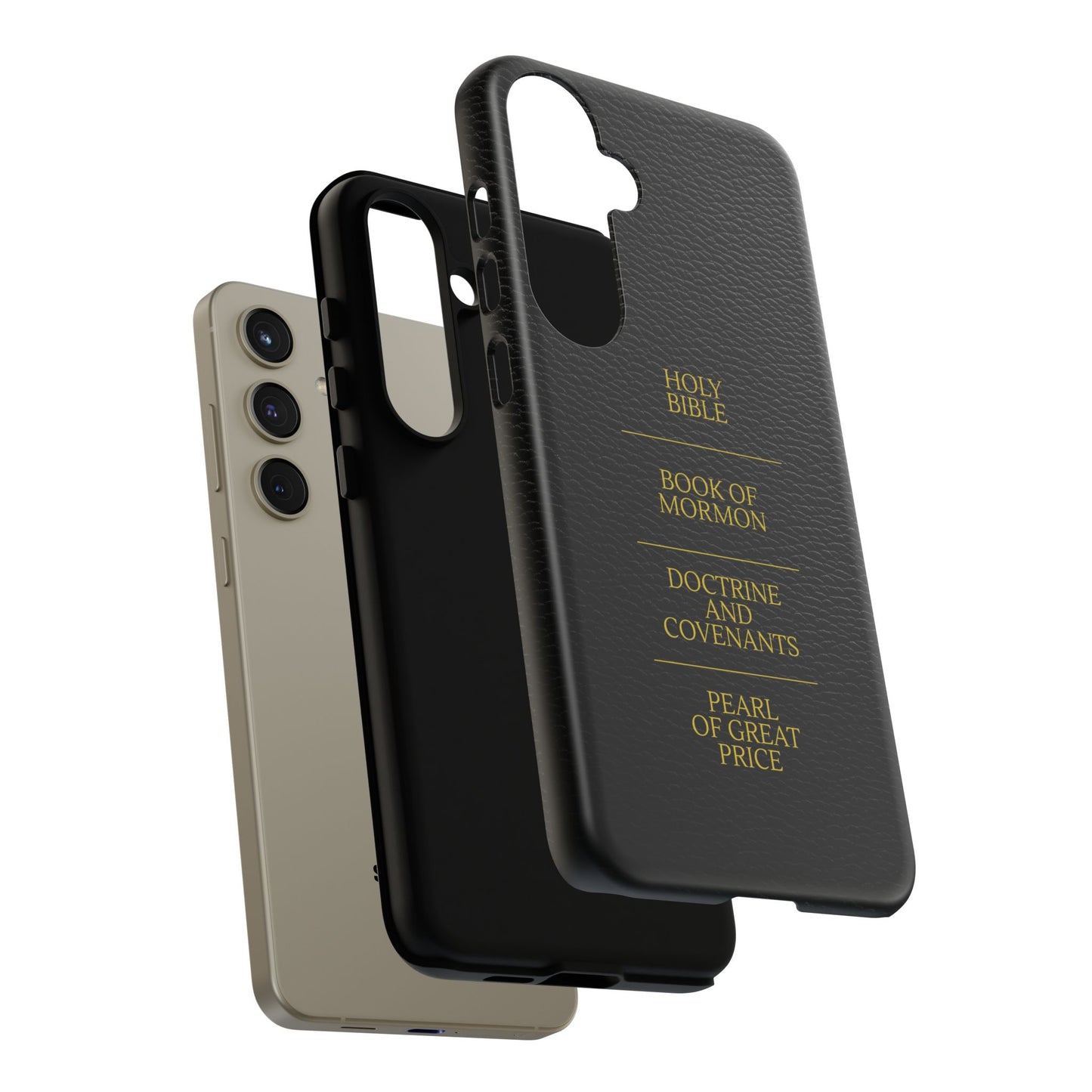 LDS Scriptures Black Leather Quad Magnetic Phone Case – iPhone, Android