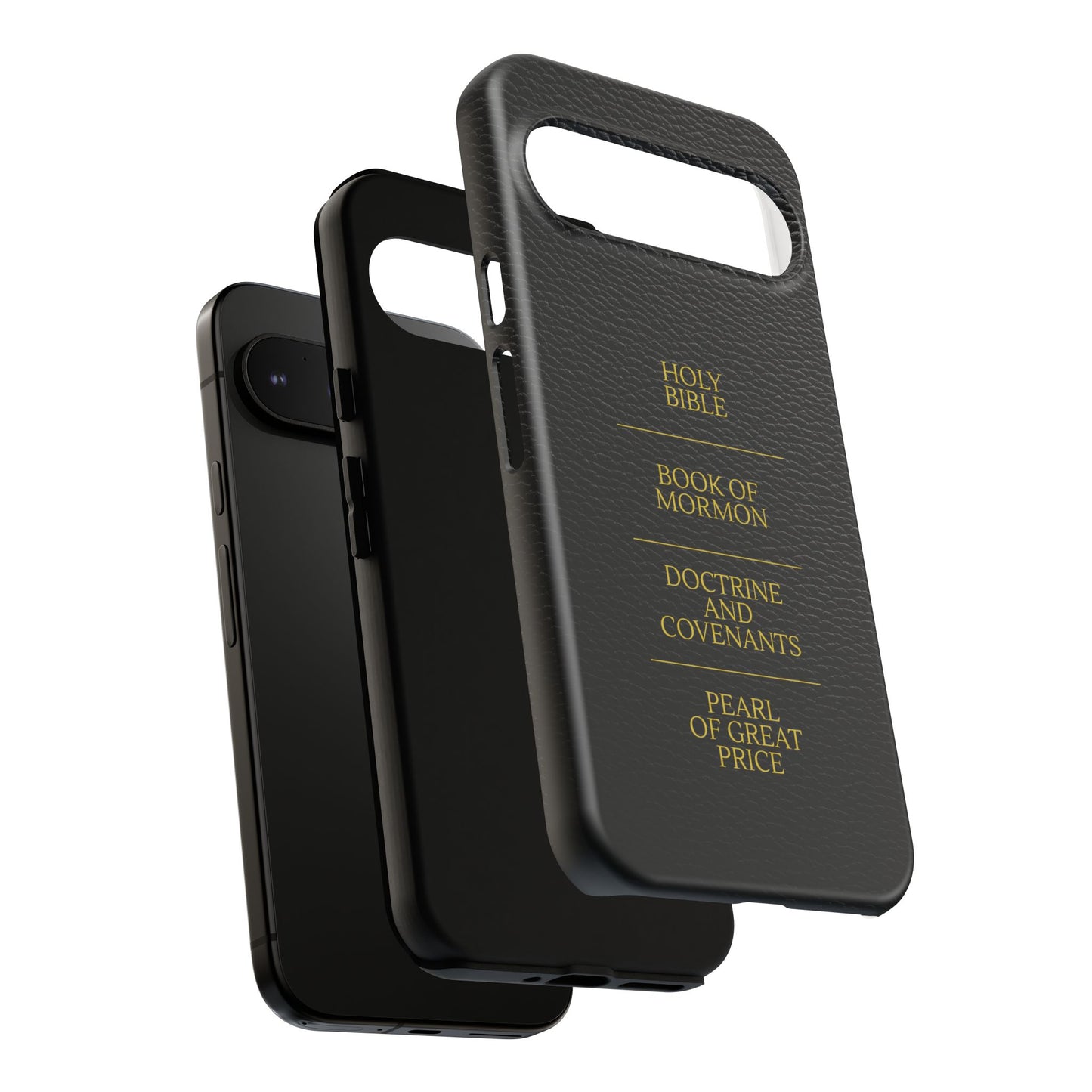 LDS Scriptures Black Leather Quad Magnetic Phone Case – iPhone, Android
