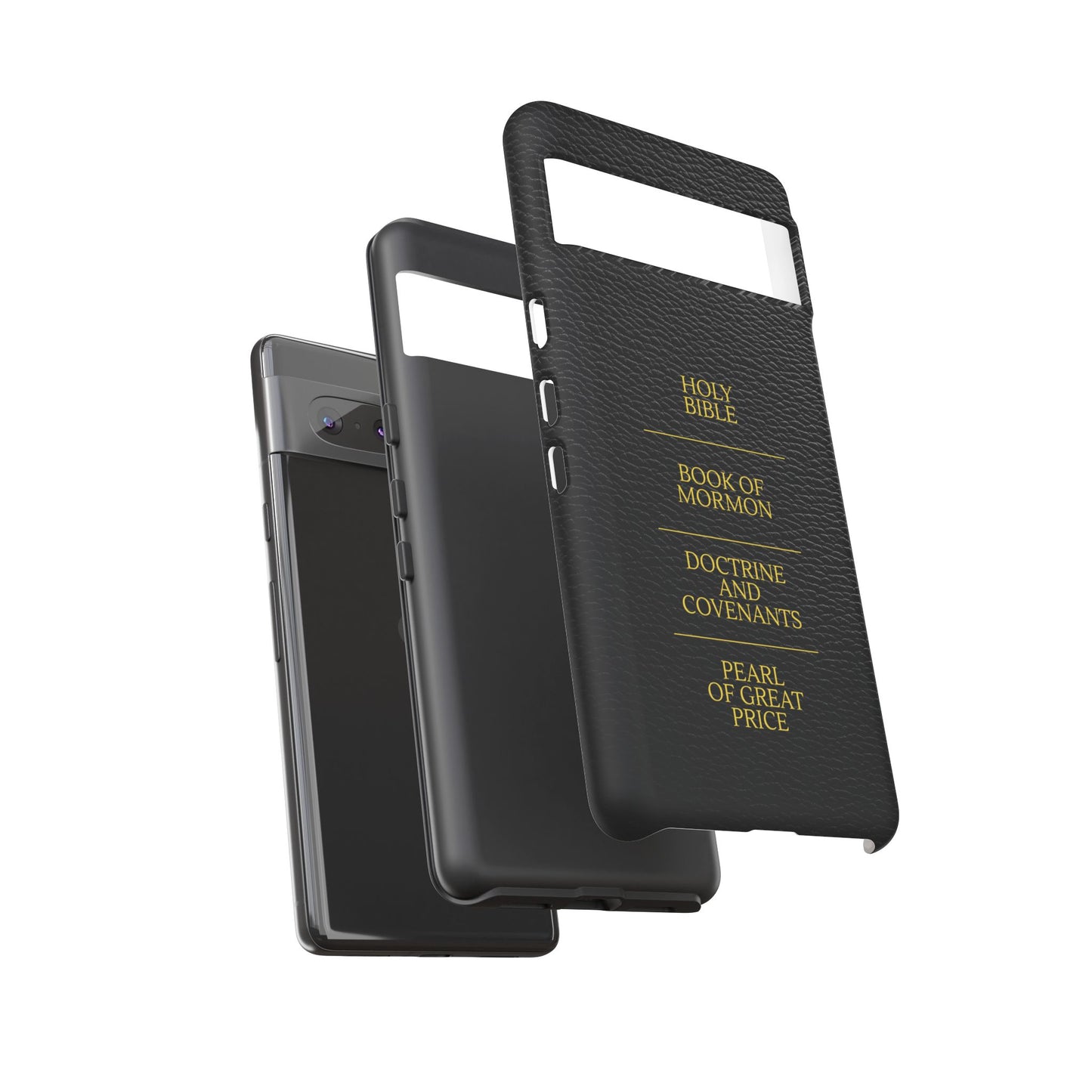 LDS Scriptures Black Leather Quad Magnetic Phone Case – iPhone, Android