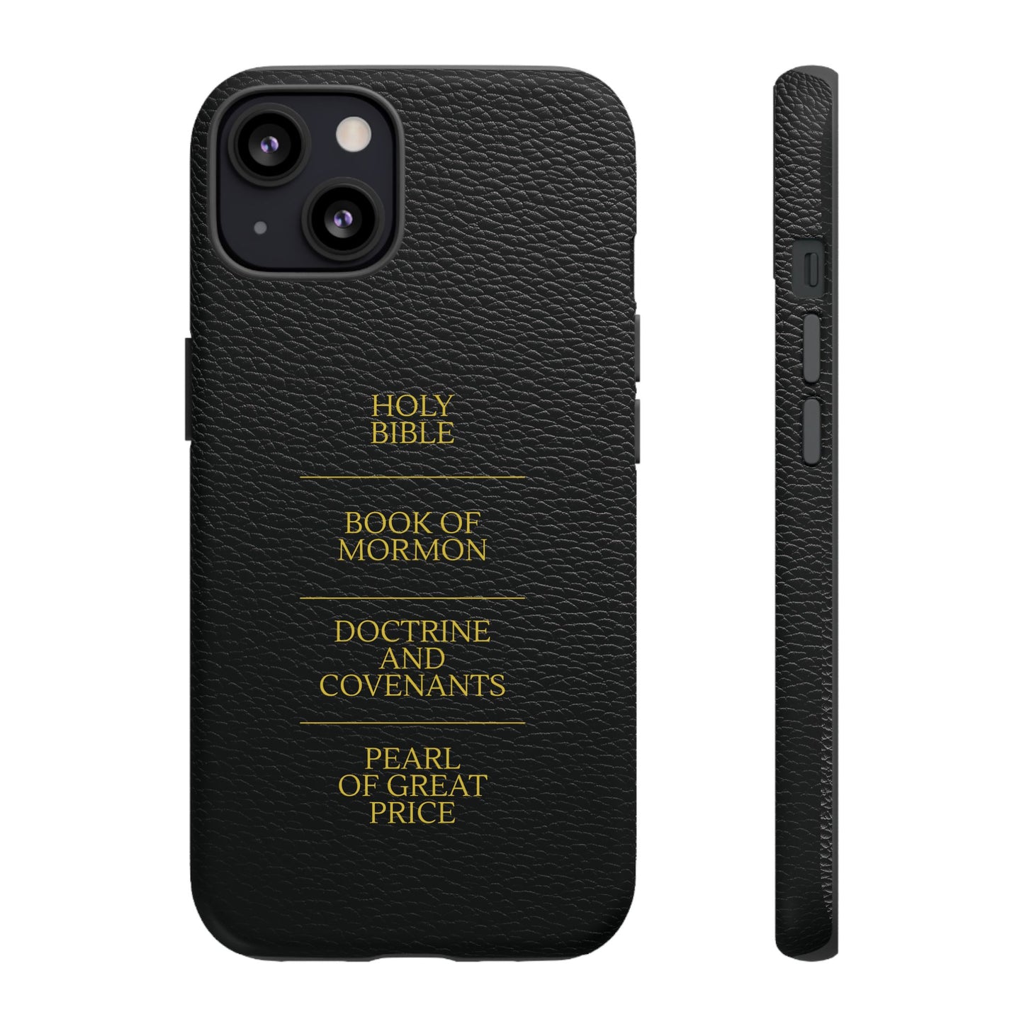 LDS Scriptures Black Leather Quad Magnetic Phone Case – iPhone, Android