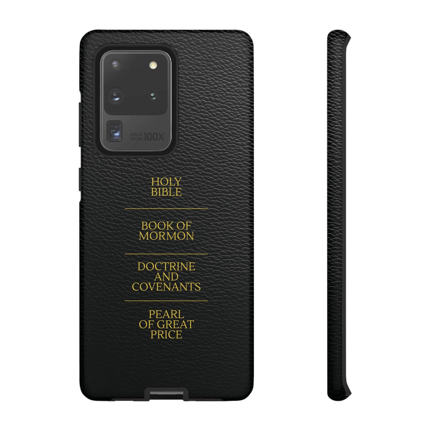 LDS Scriptures Black Leather Quad Magnetic Phone Case – iPhone, Android
