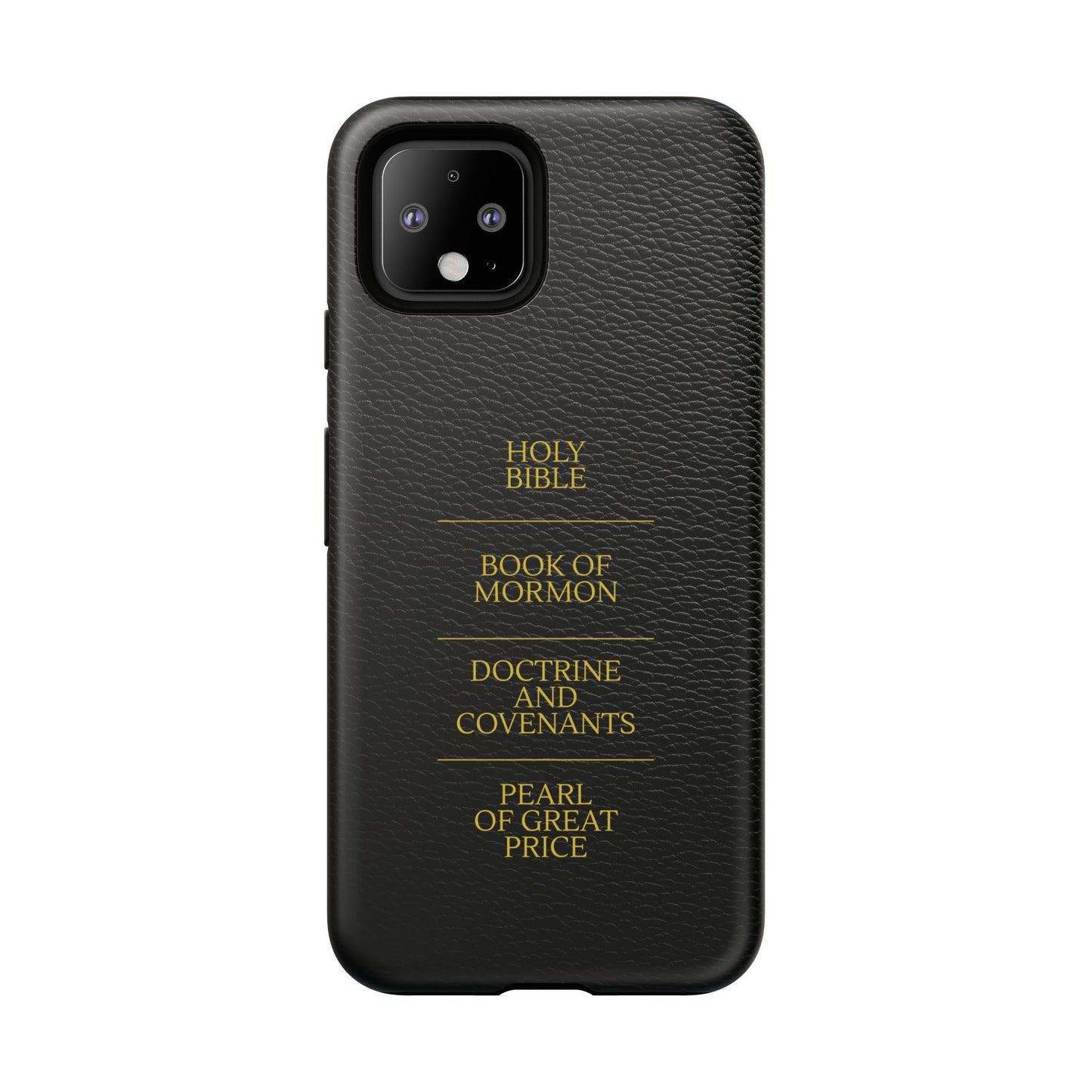 LDS Scriptures Black Leather Quad Magnetic Phone Case – iPhone, Android
