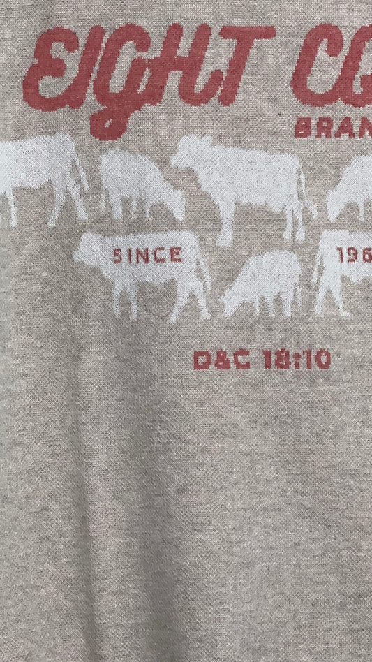8 Cow Brand knitted crew neck sweater