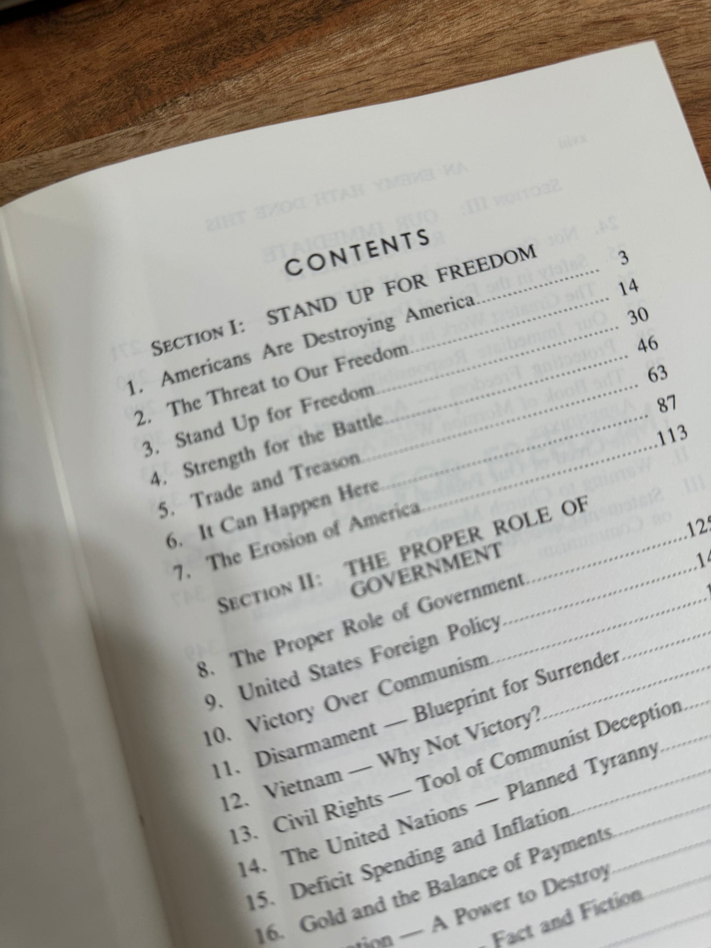 An enemy hath done this by a Ezra Taft Benson, table of contents page