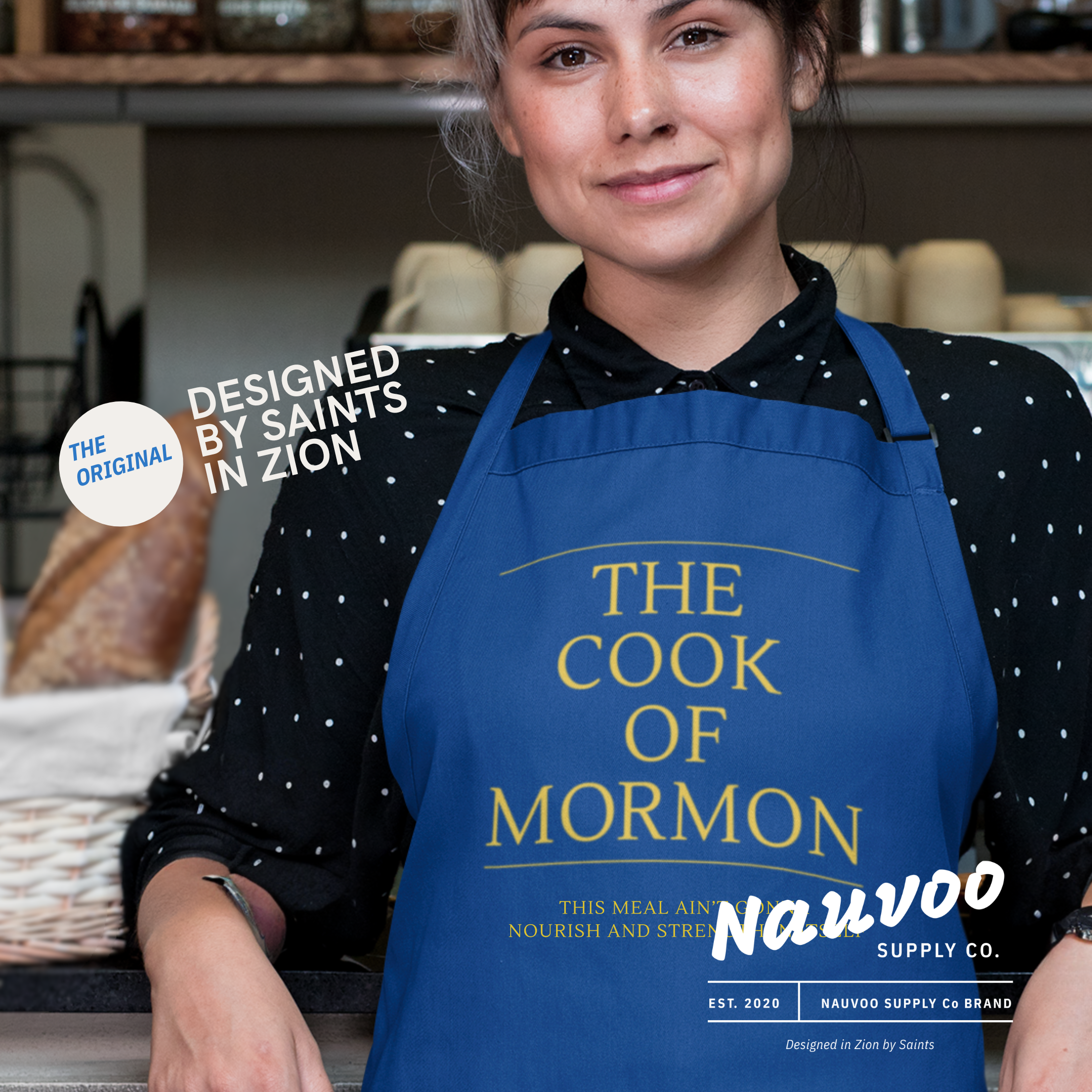 Funny LDS Cook of Mormon apron Book of Mormon style apron