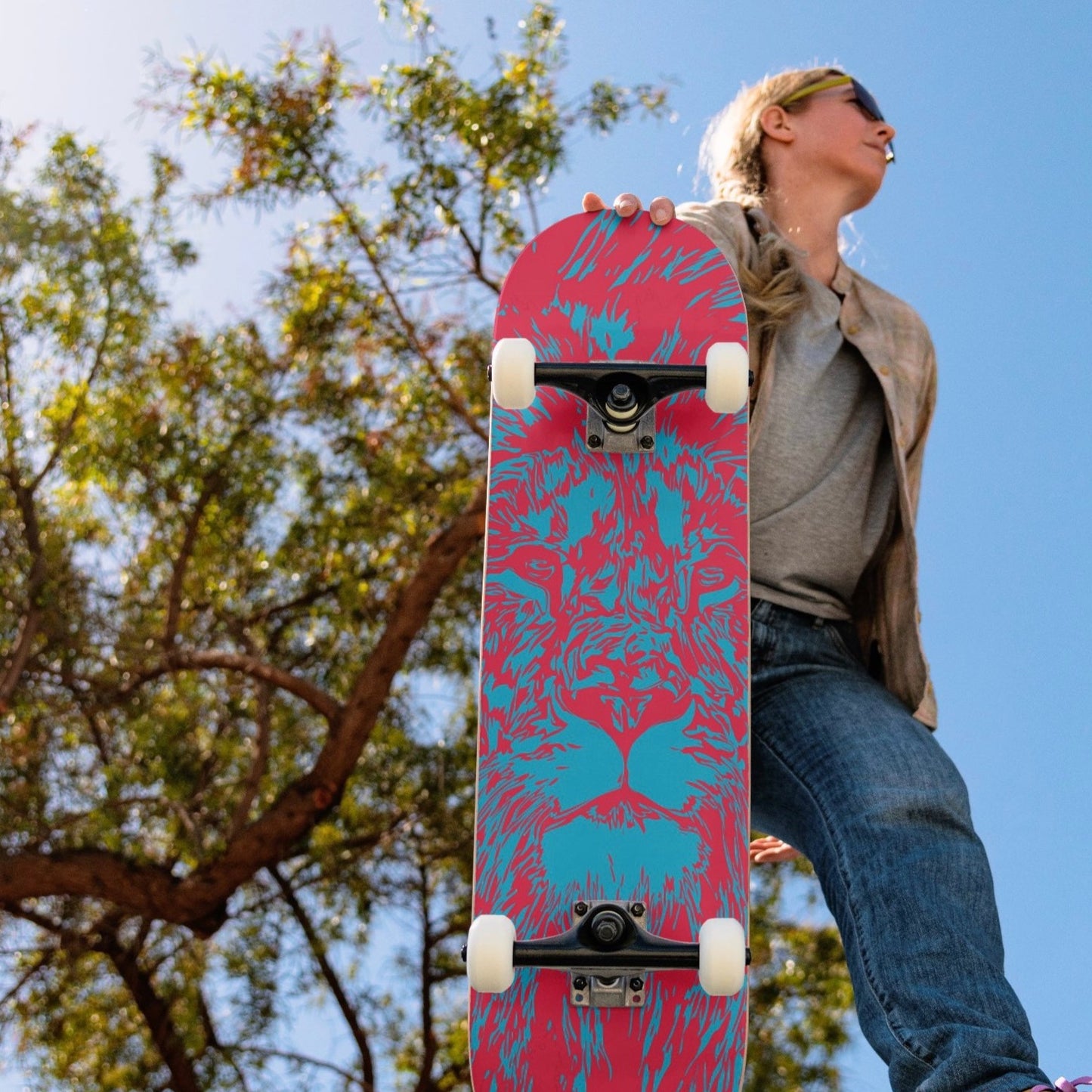 Nauvoo Skateboarding lion head deck