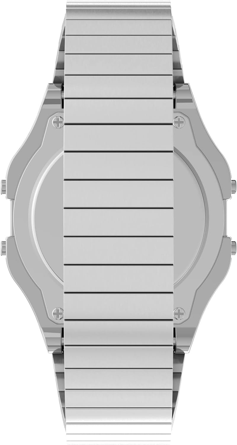 Timex Men'S T78677 Classic Digital Silver-Tone Stainless Steel Indiglo Watch