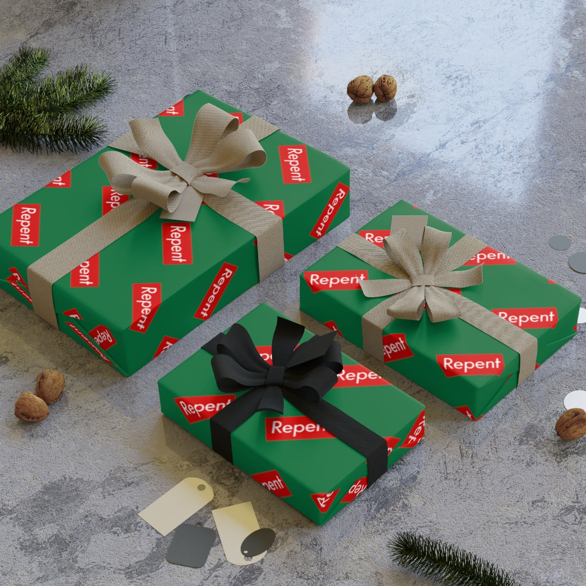 Repent Christmas Gift Wrapping Paper
