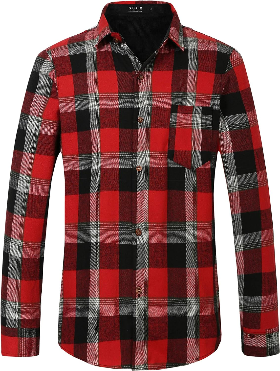 Men's Flannel Long Sleeve Button Down Plaid Shirt