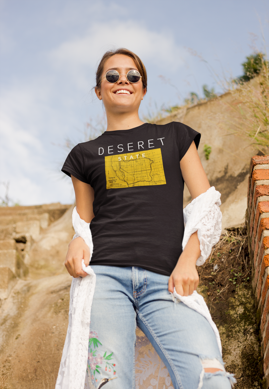 Utah History LDS shirt - Deseret State Map - Womens Cap Sleeve T-shirt