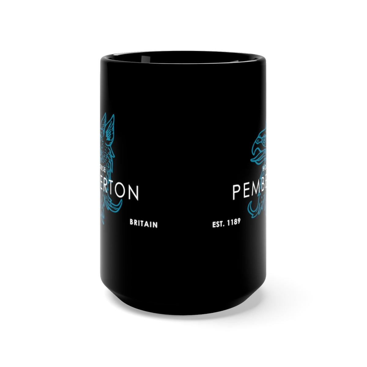 Family Name Mug - House Pemberton - Griffin Crest - Large Black 15oz Mug