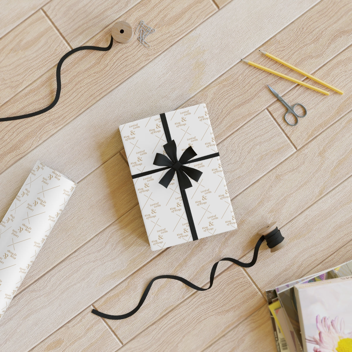 Lord of Lords Christmas Wrapping Paper - White and Gold