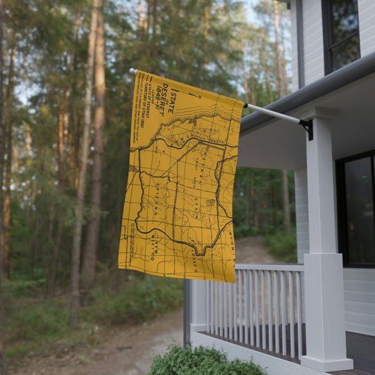 Deseret State Map Canvas Flag